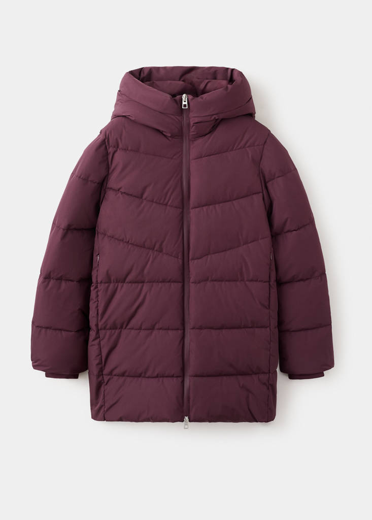 Hood puffer coat — Maroon