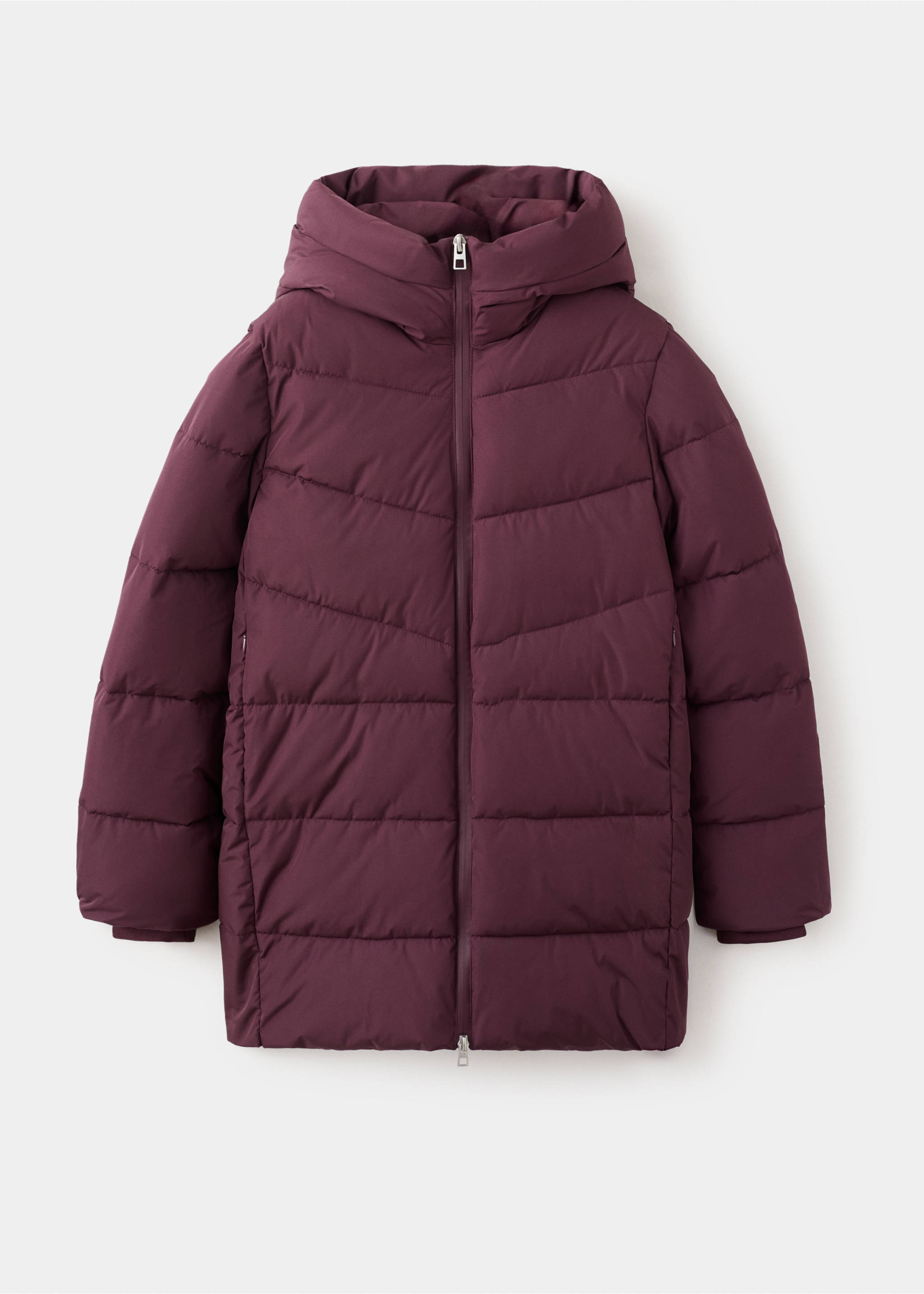 Hood puffer coat - Article without model, Maroon. Ref: 27061185-00.