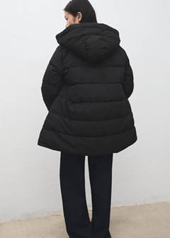 Hood puffer coat — Black 3