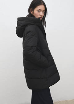 Hood puffer coat — Black 5