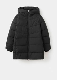 Hood puffer coat — Black 9