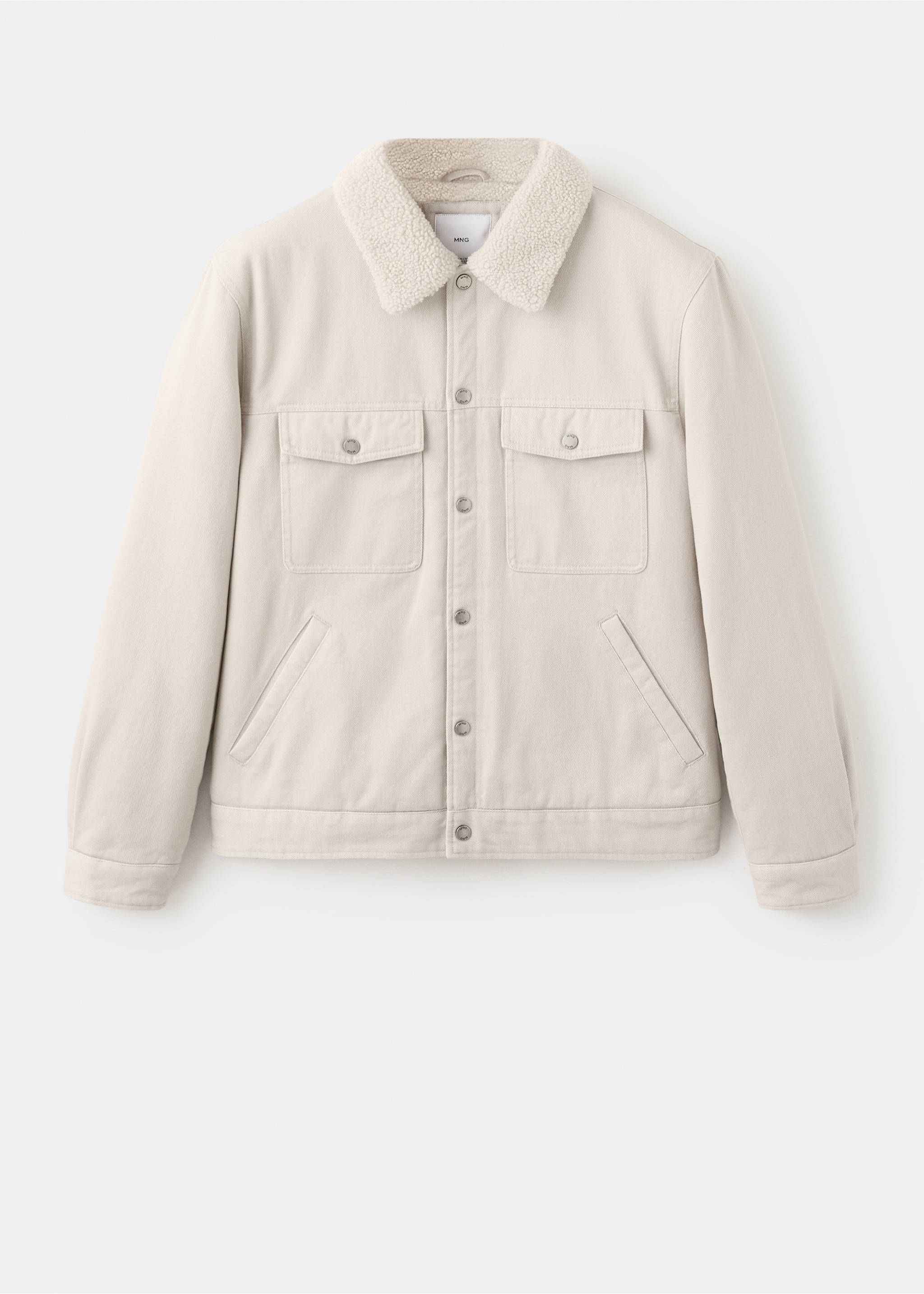 Denim jacket with fleece lining - Article without model, Sand. Ref: 27061189-00.