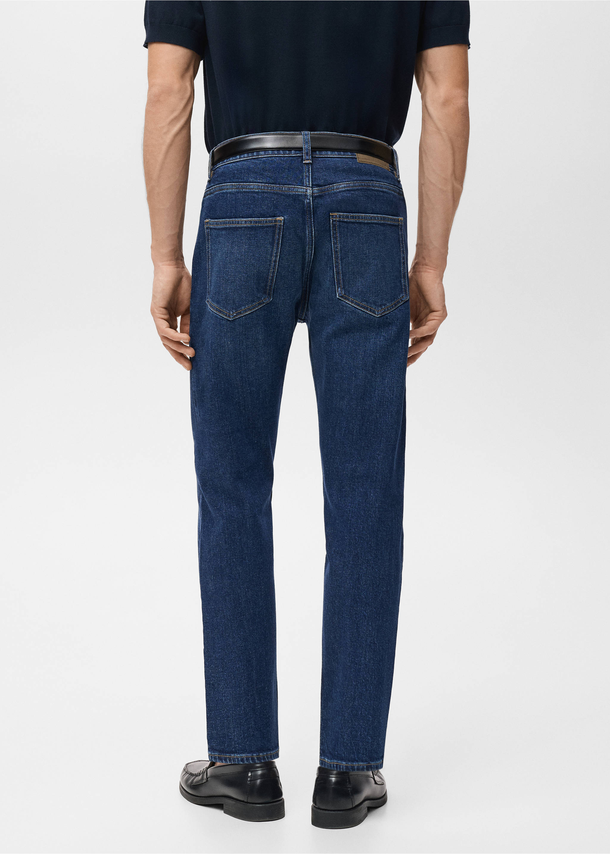 Ben cropped tapered-fit jeans - Reverse of the article, Dark Blue. Ref: 27061190-00.