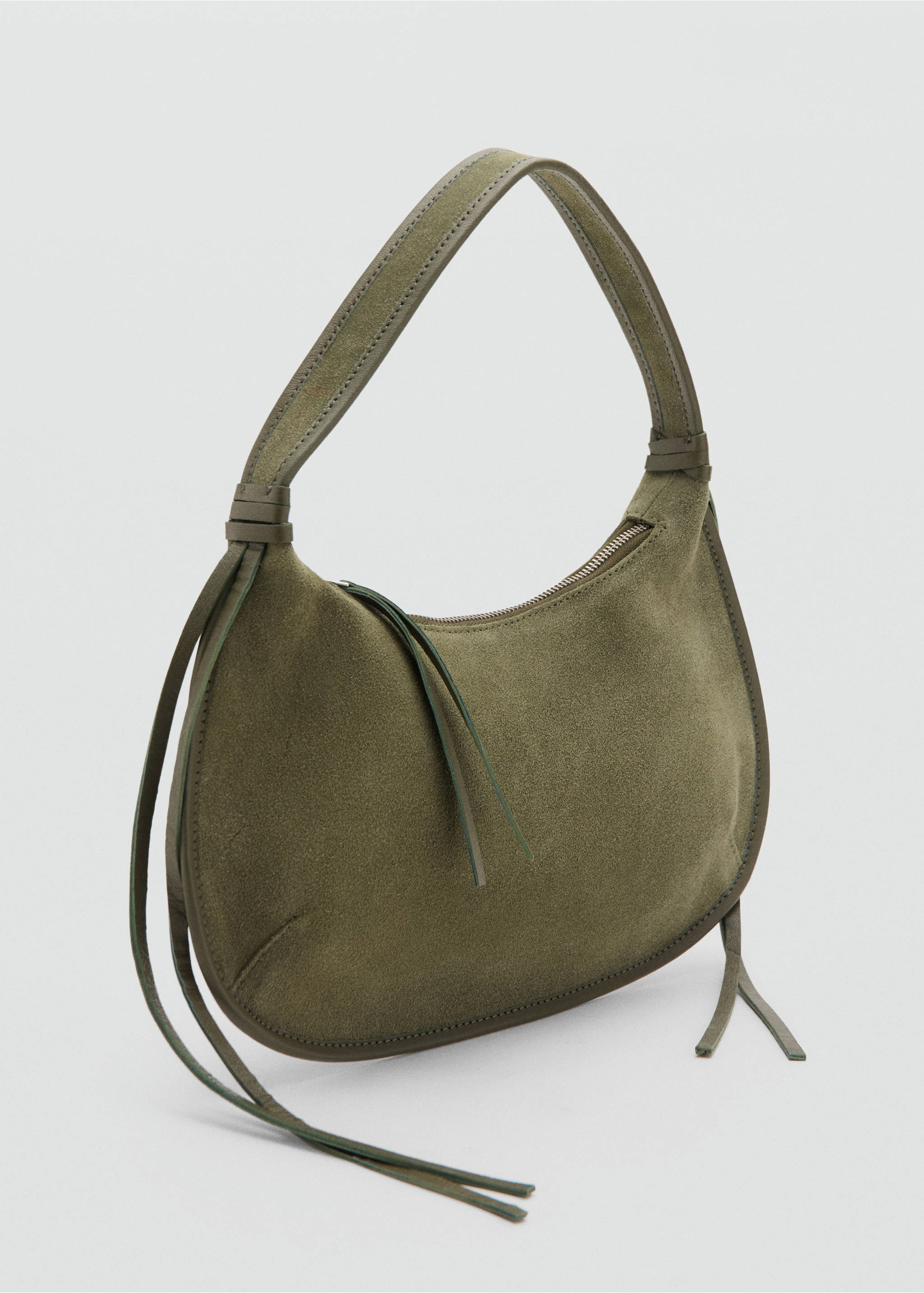 Leather handbag - Medium plane, Khaki. Ref: 27061191-00.