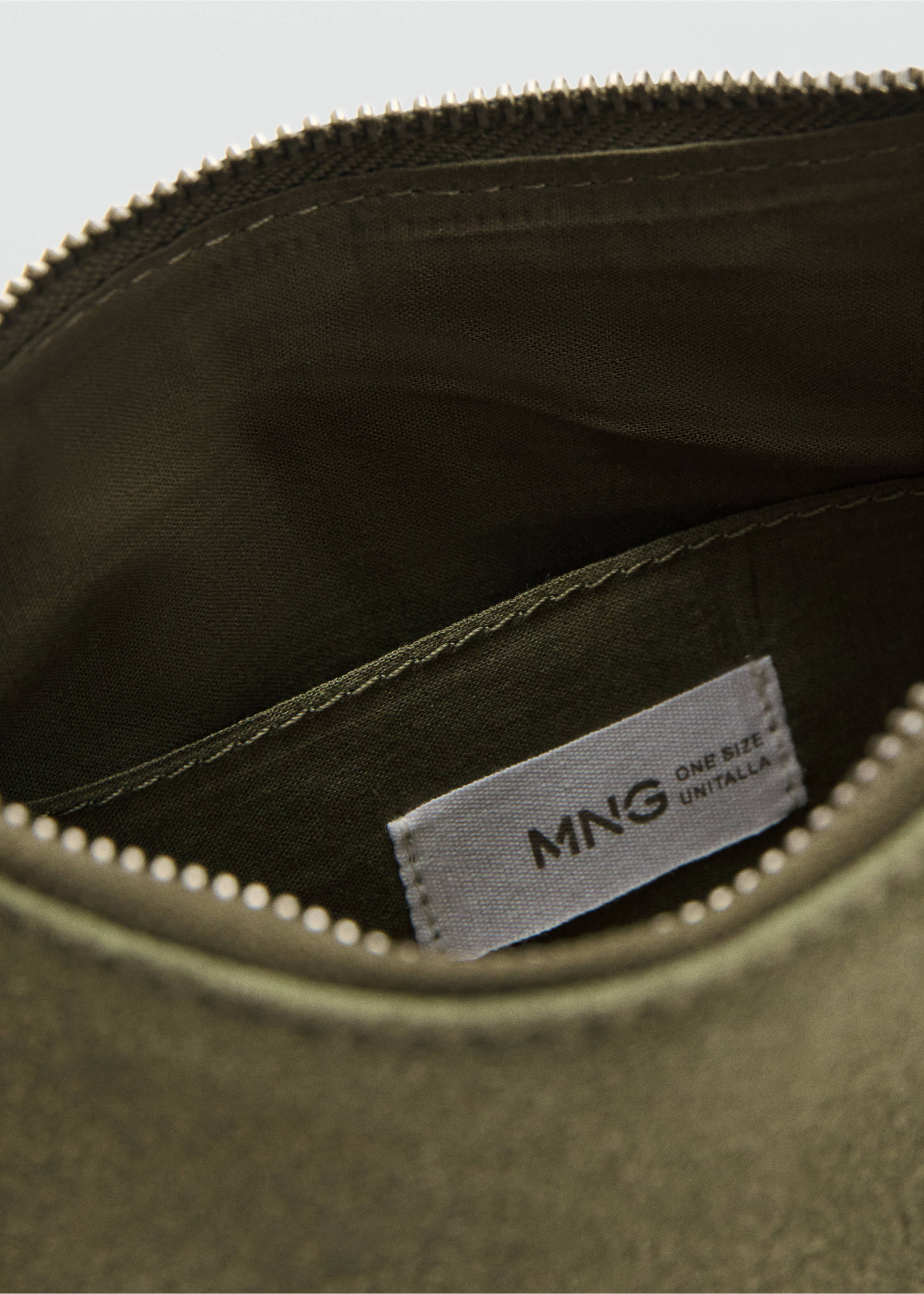 Leather handbag - Details of the article 2, Khaki. Ref: 27061191-00.