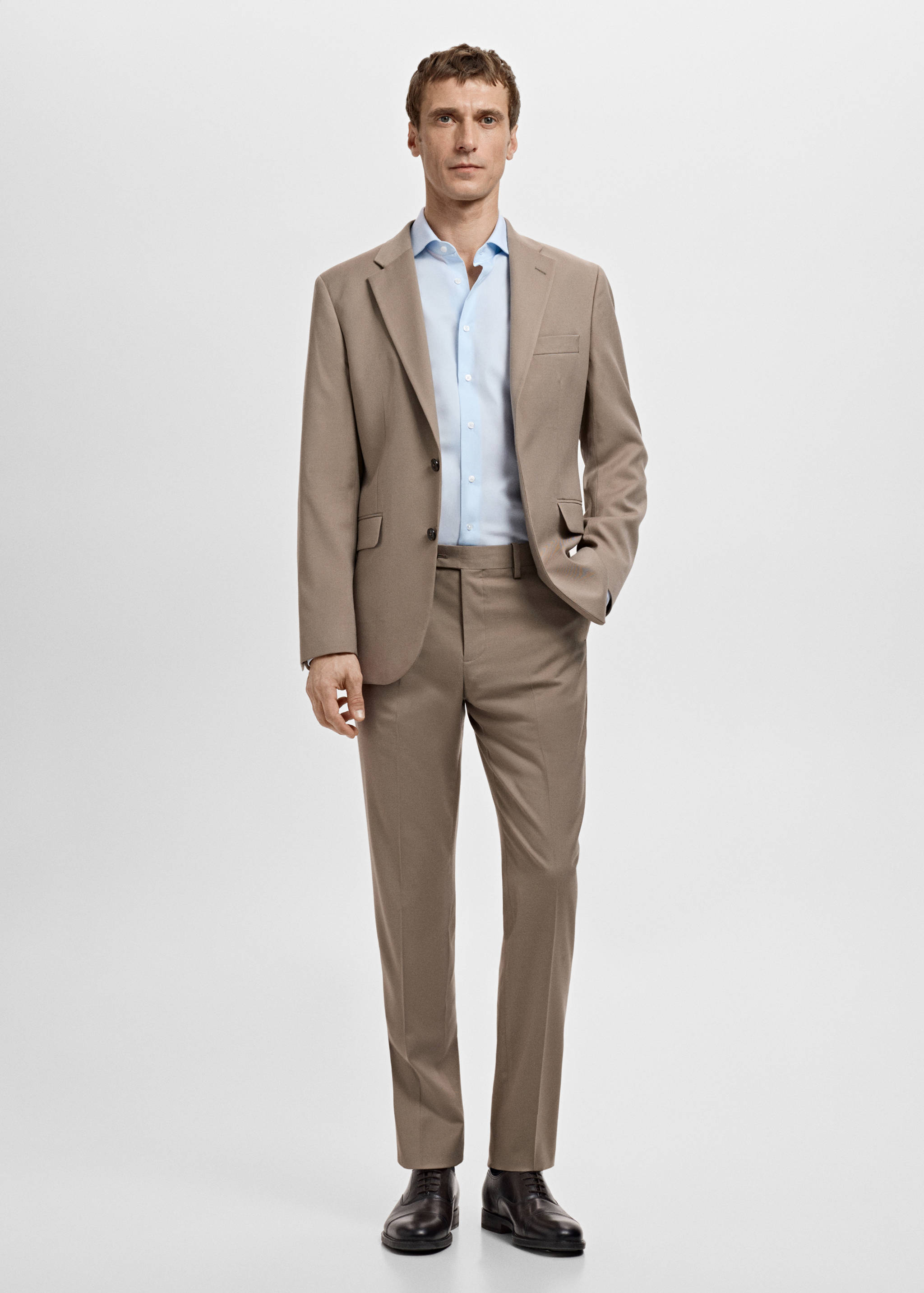 Костюмная рубашка slim fit поплин из хлопка - Общий план