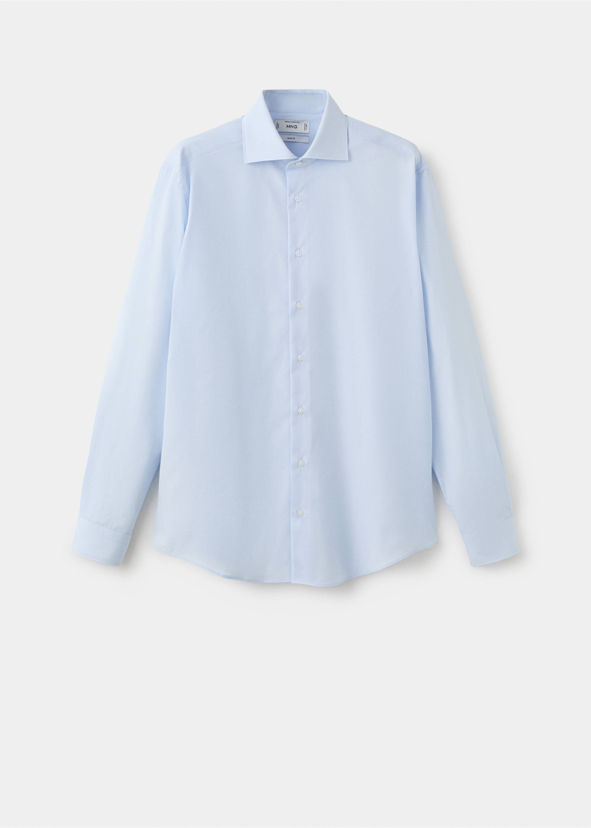 Camisa traje slim fit algodón popelín - Artículo sin modelo, Azul celeste. Ref: 27061192-00.