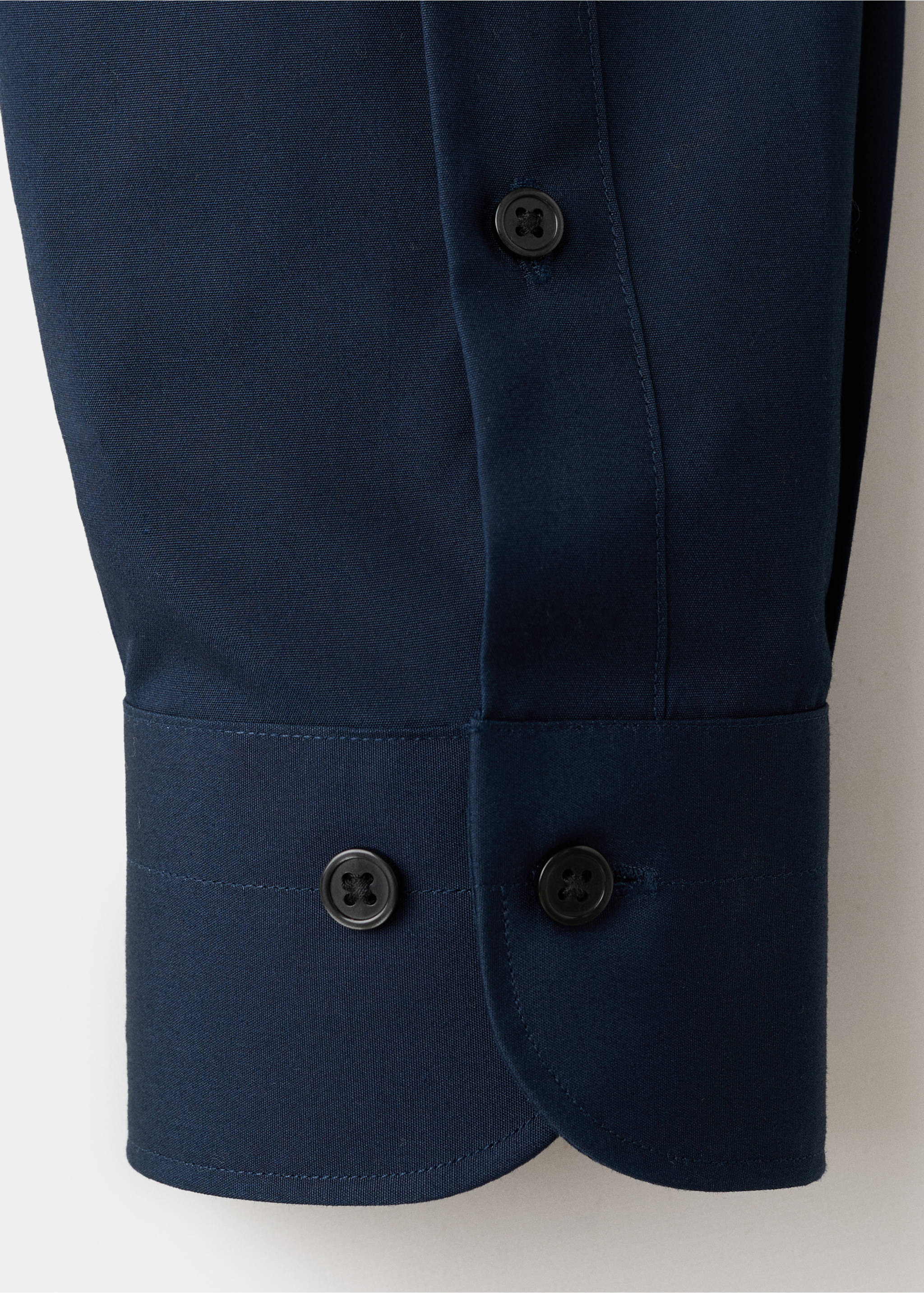 Костюмная рубашка slim fit поплин из хлопка - Деталь изделия 0, Темно-синий. Ref: 27061192-00.