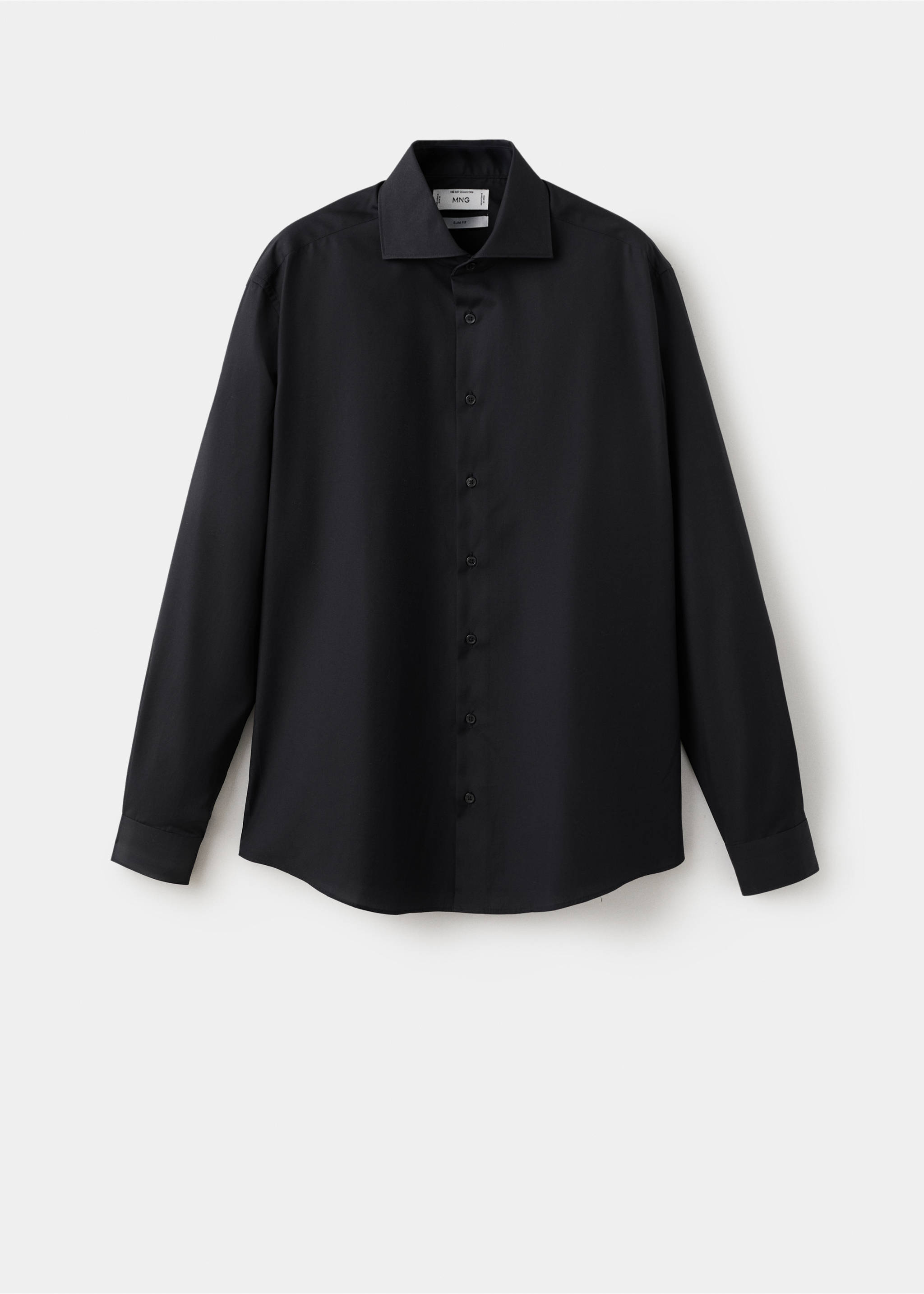 Camisa traje slim fit algodón popelín - Artículo sin modelo, Negro. Ref: 27061192-00.