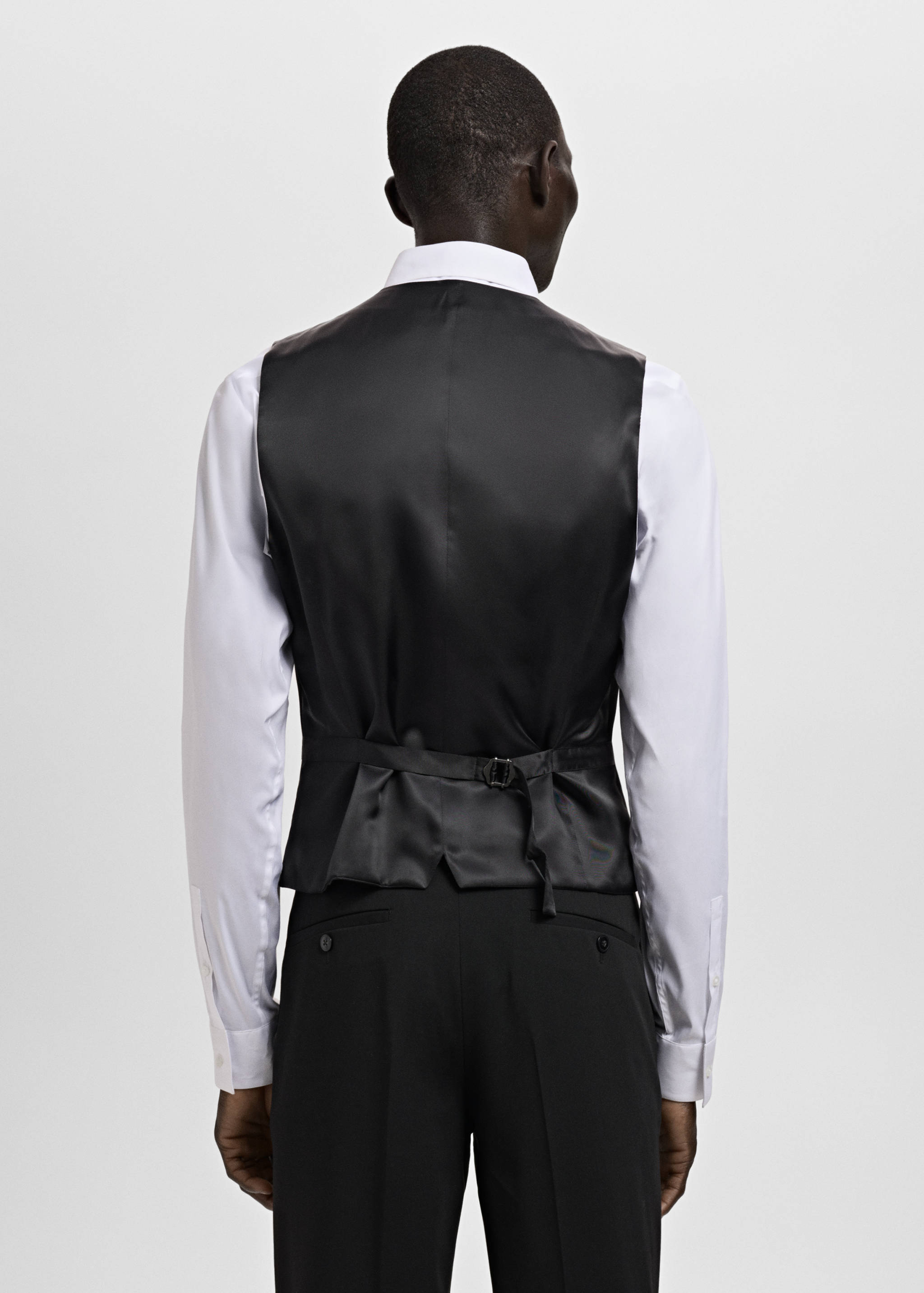 Super slim-fit stretch-fabric suit waistcoat - Reverse of the article