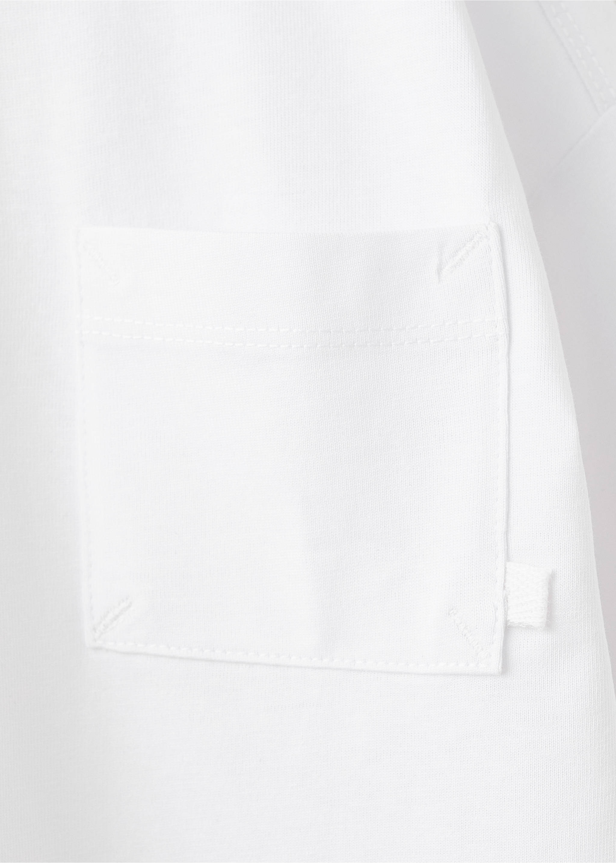 Pocket cotton T-shirt - Details of the article 8, White. Ref: 27061196-00.