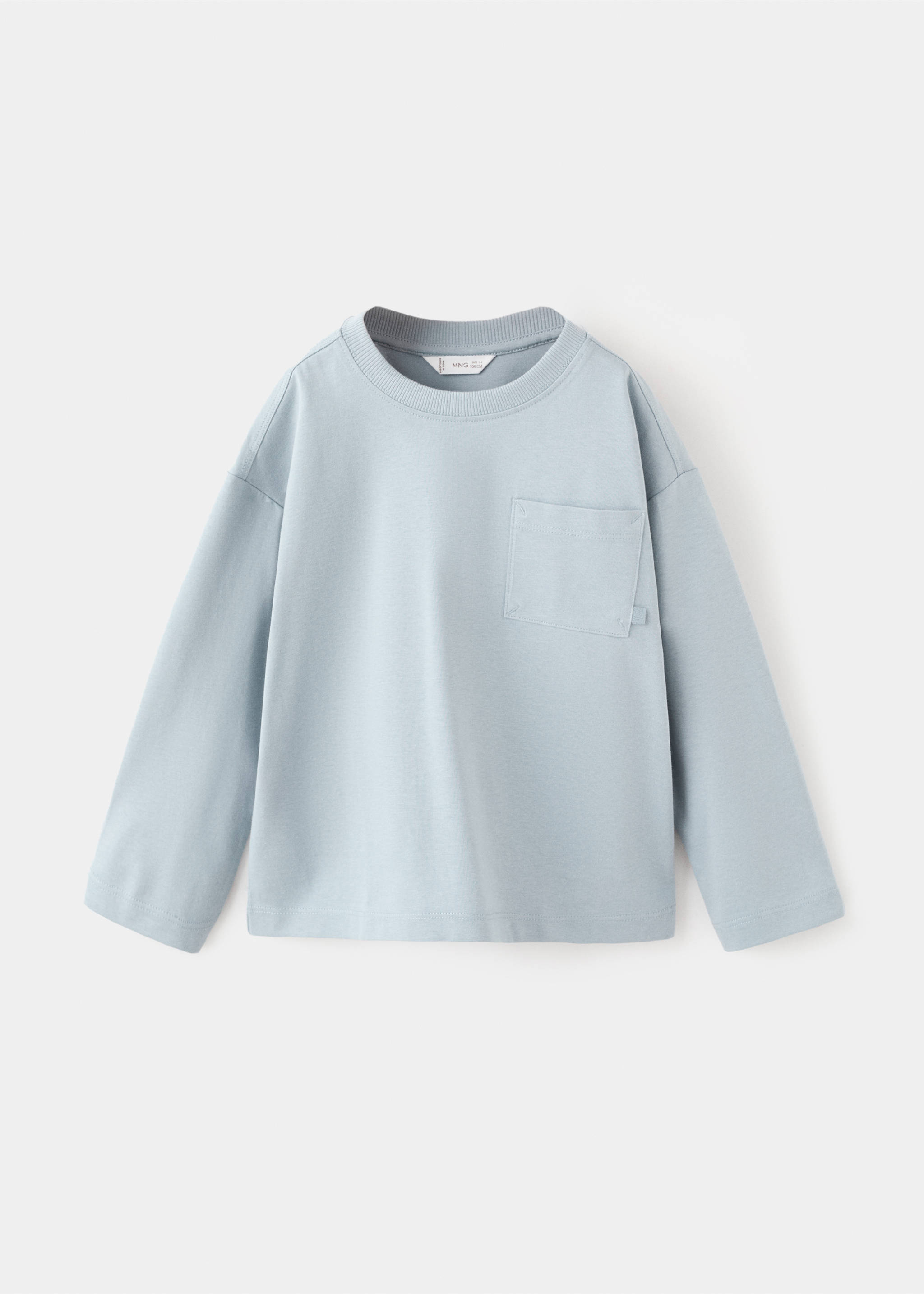 Pocket cotton T-shirt - Article without model, Sky Blue. Ref: 27061196-00.