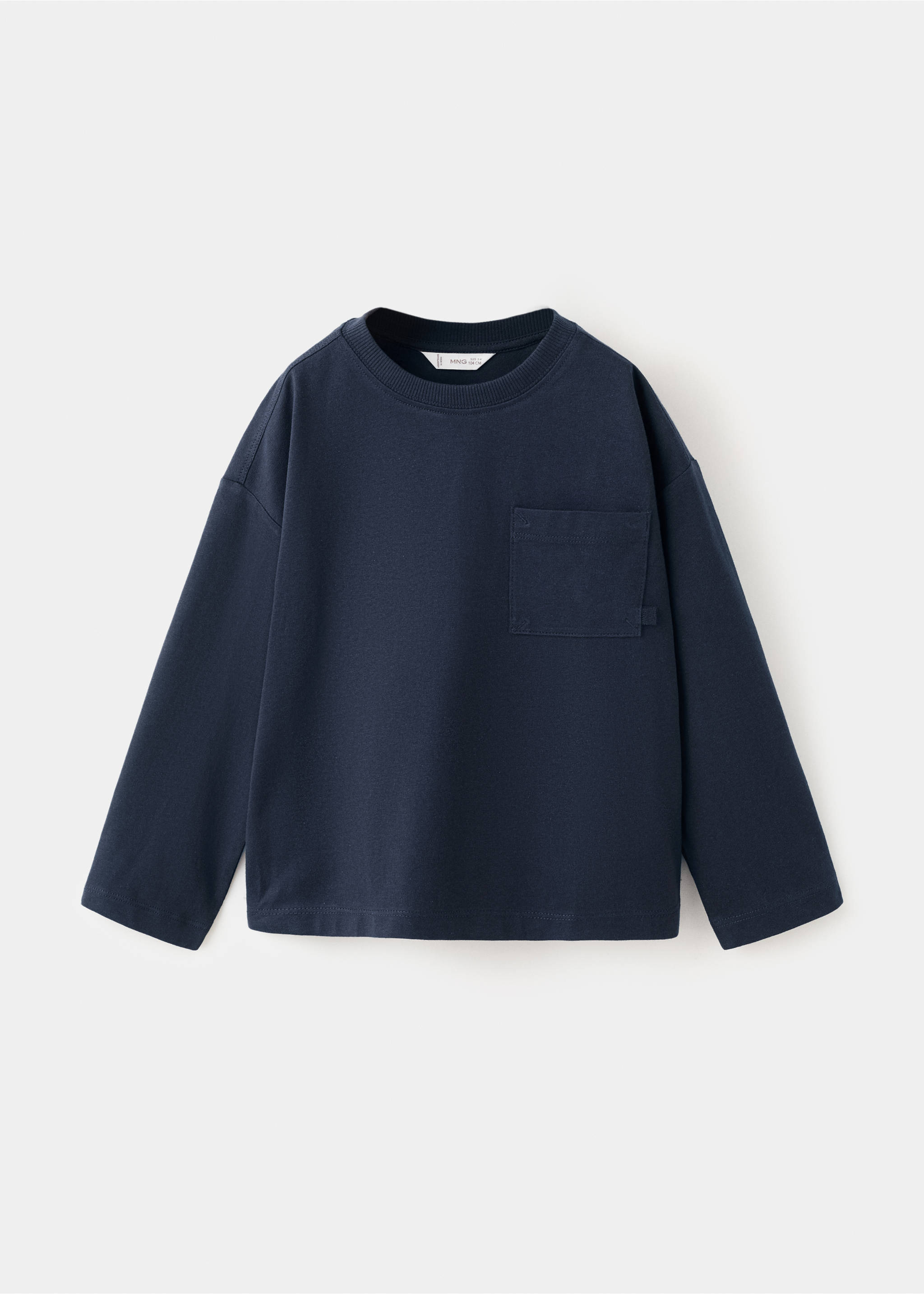 Pocket cotton T-shirt - Article without model, Navy. Ref: 27061196-00.