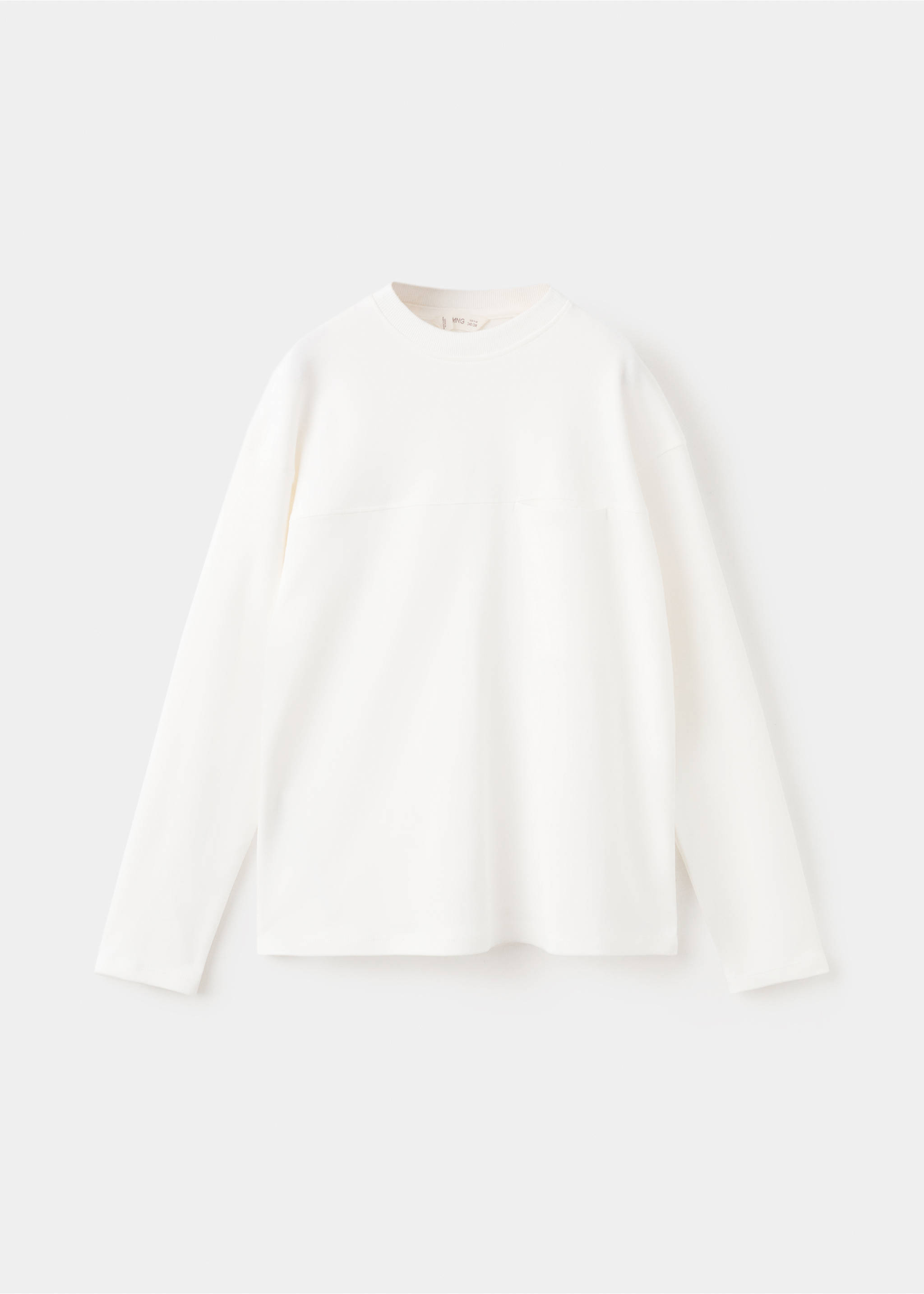 T-shirt with pocket and seam detail - Article without model, Off White. Ref: 27061197-00.