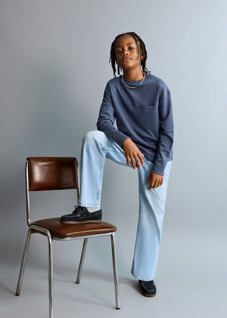T-shirt with pocket and seam detail — Night Blue