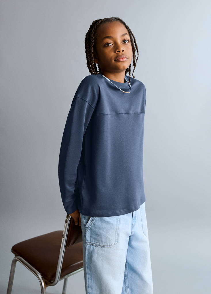 T-shirt with pocket and seam detail — Night Blue