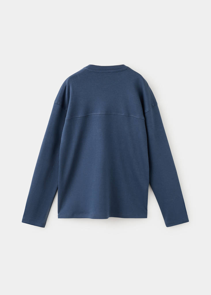 T-shirt with pocket and seam detail — Night Blue