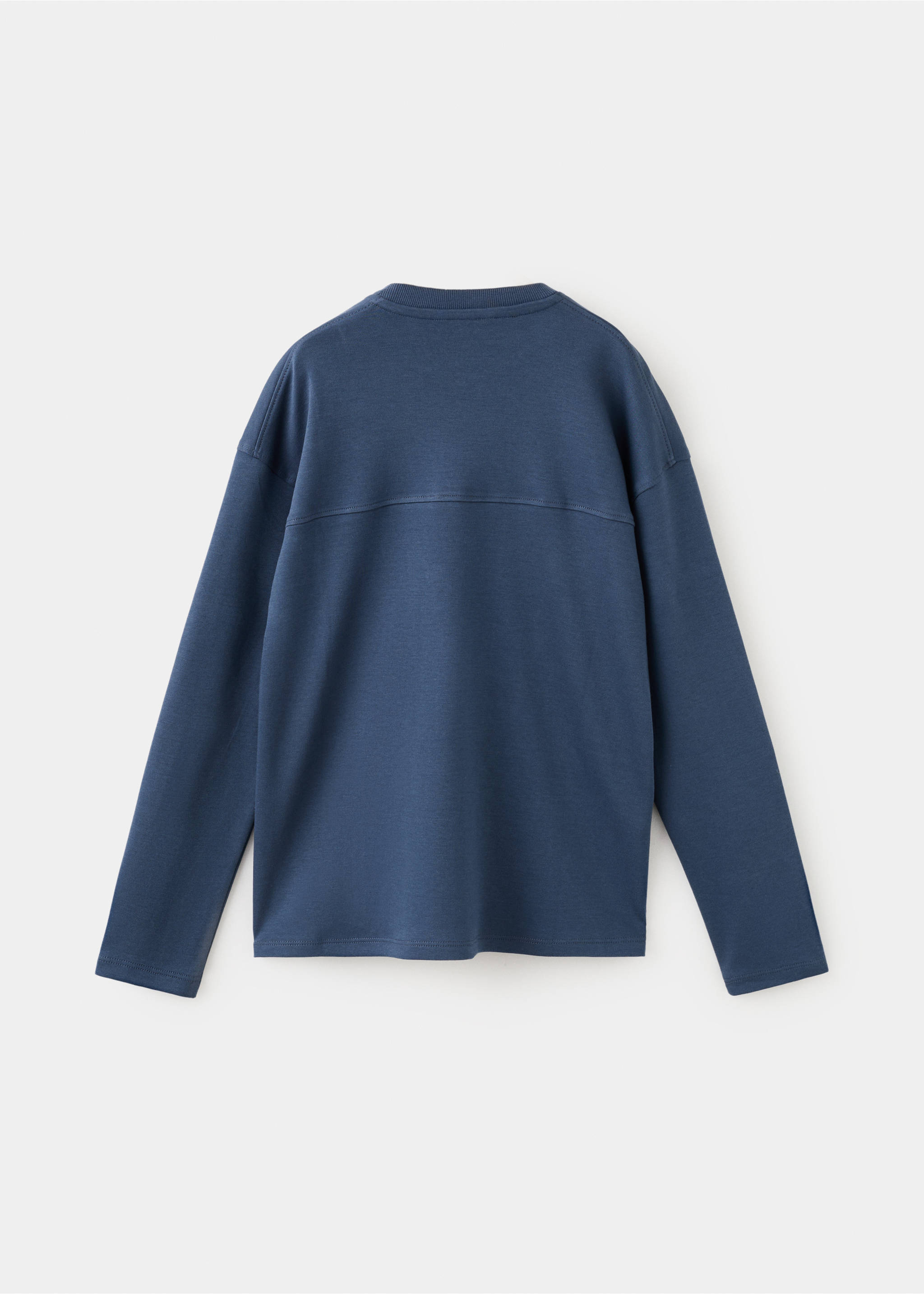 T-shirt with pocket and seam detail - Reverse of the article, Night Blue. Ref: 27061197-00.