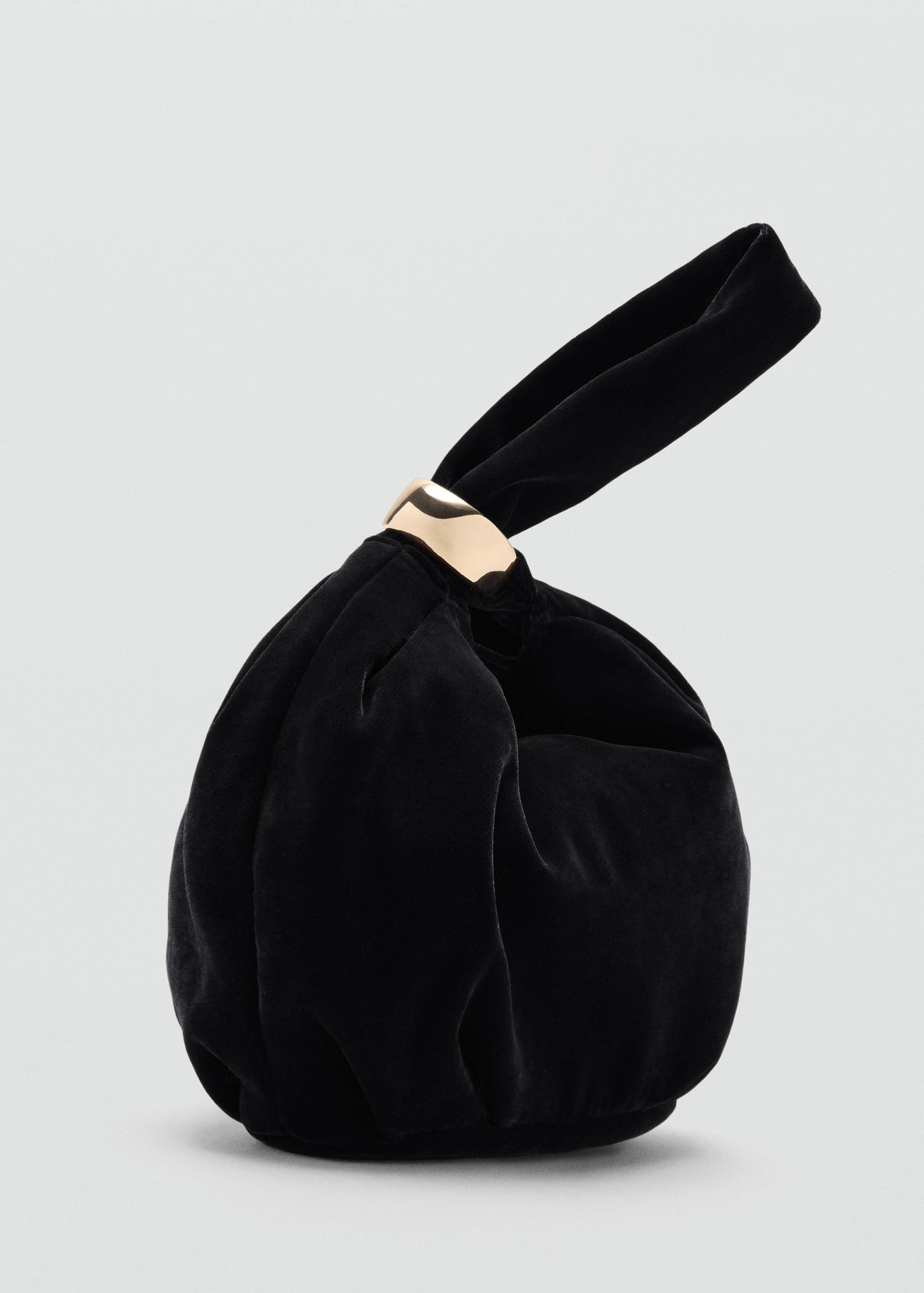 Velvet handbag with metallic detail - Medium plane