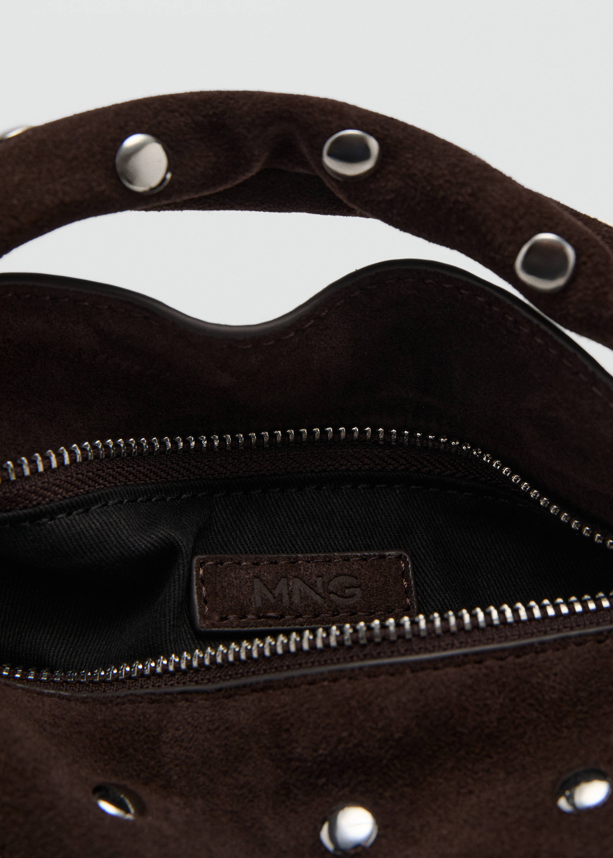 Suede leather studded handbag - Details of the article 3