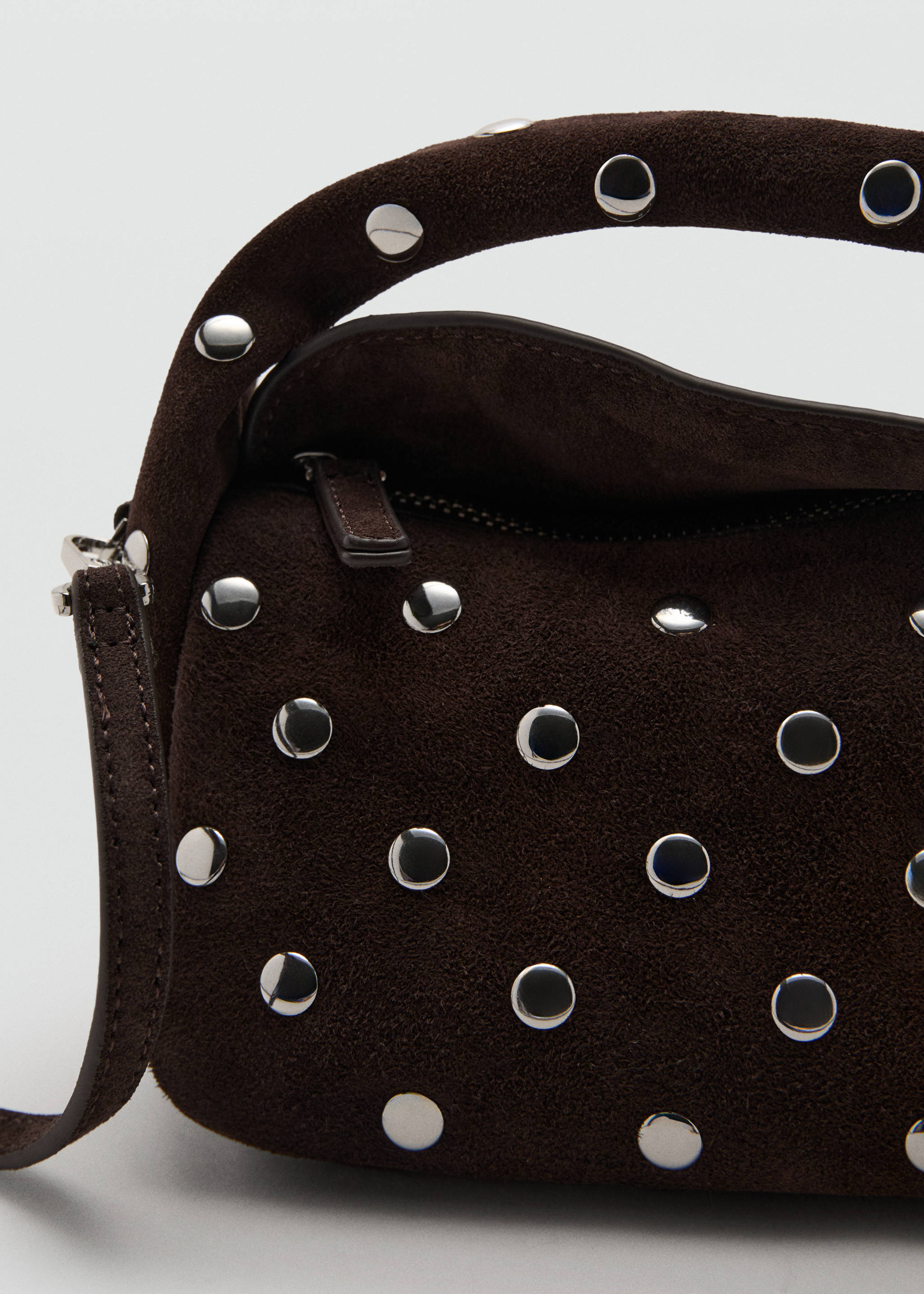 Suede leather studded handbag - Details of the article 4