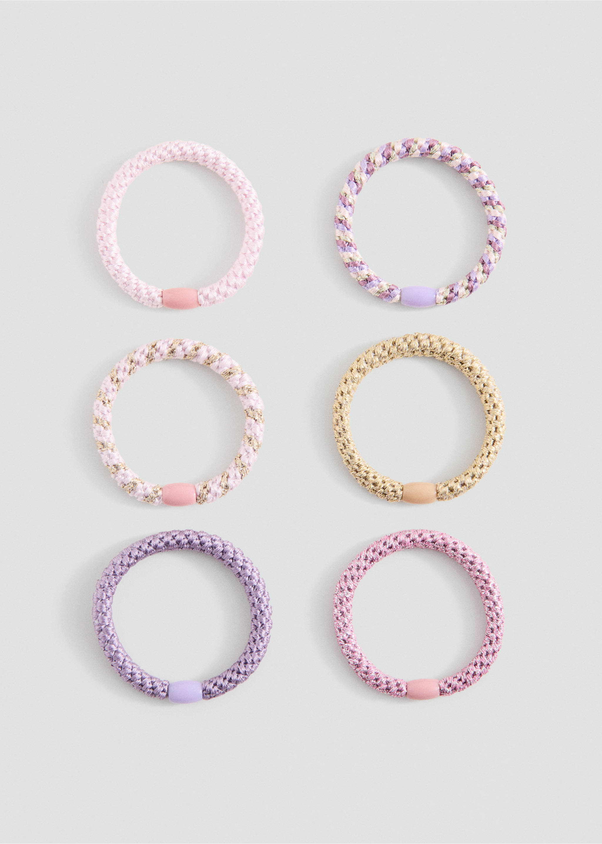 Pack 6 hair ties - Article without model, Pale Pink. Ref: 27061208-00.