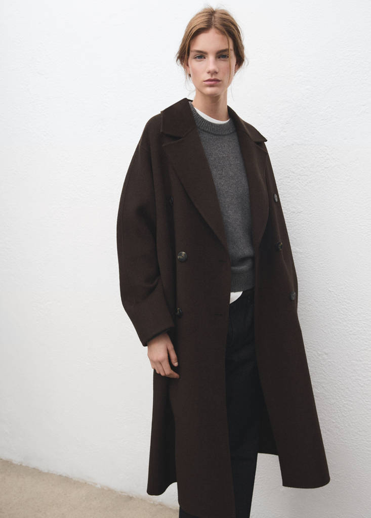 Handmade oversized wool coat - Women | MANGO USA