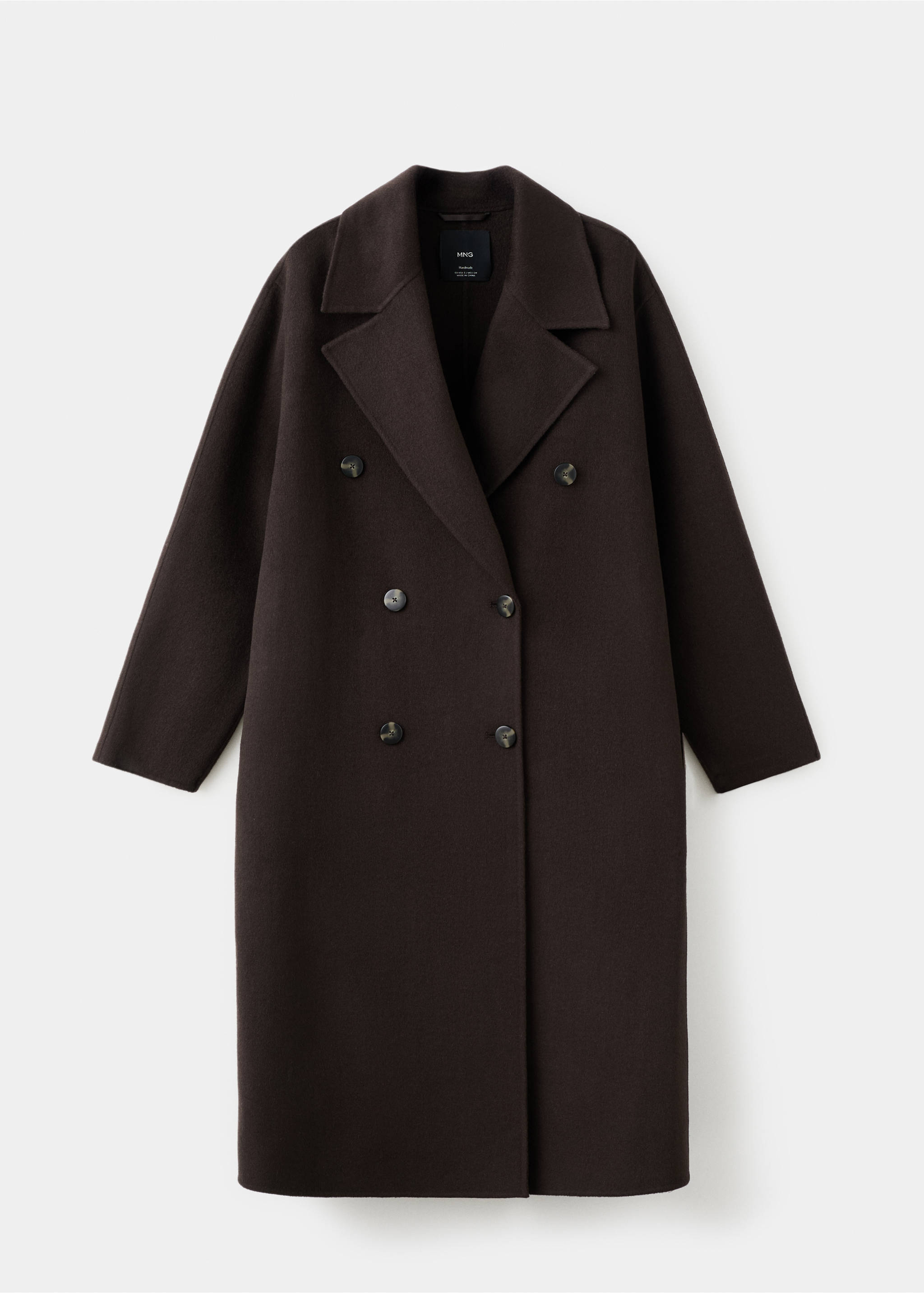 Handmade oversized wool coat - Article without model, Chocolate. Ref: 27061209-00.