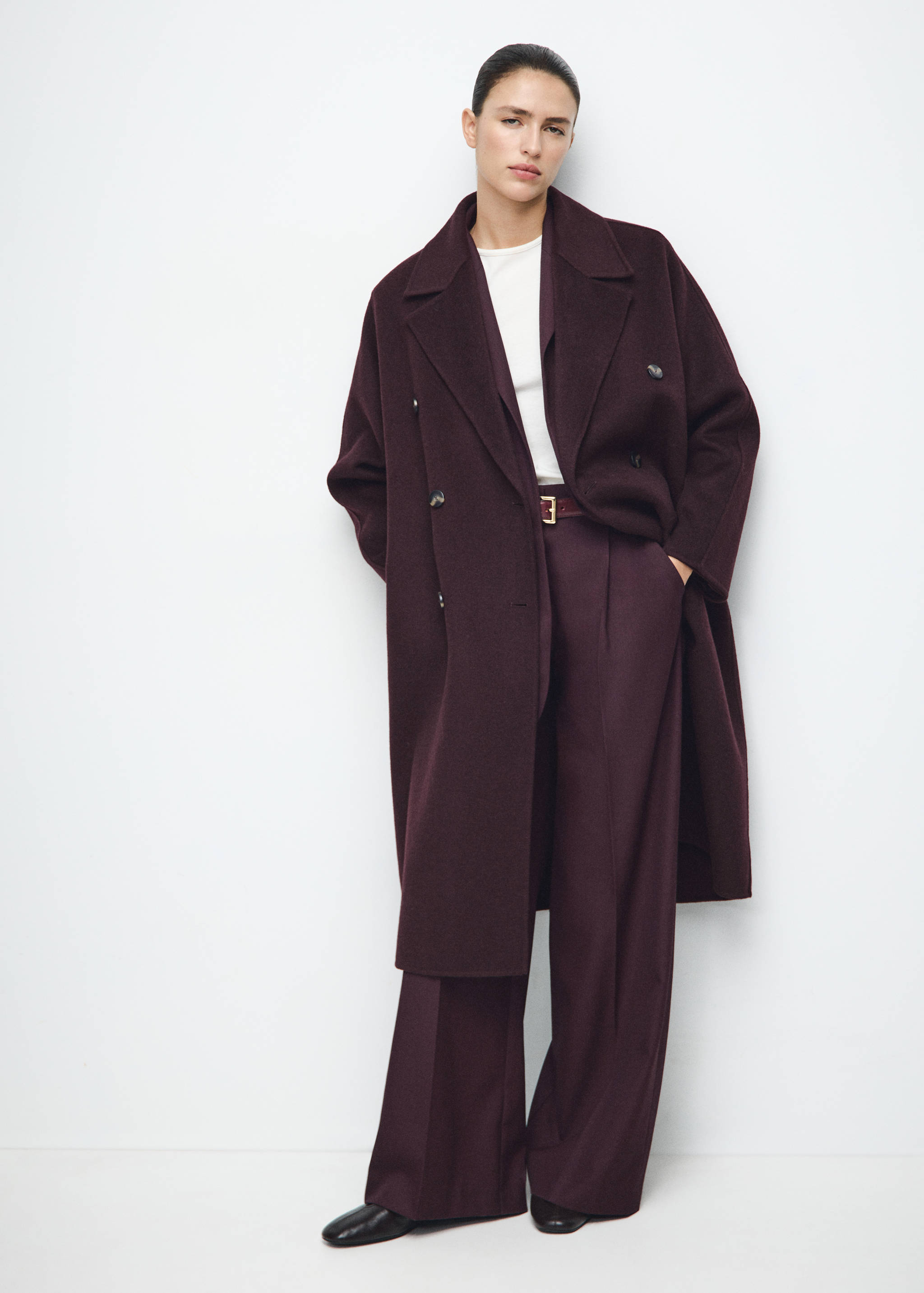 Manteau laine fait main oversize - Plan général