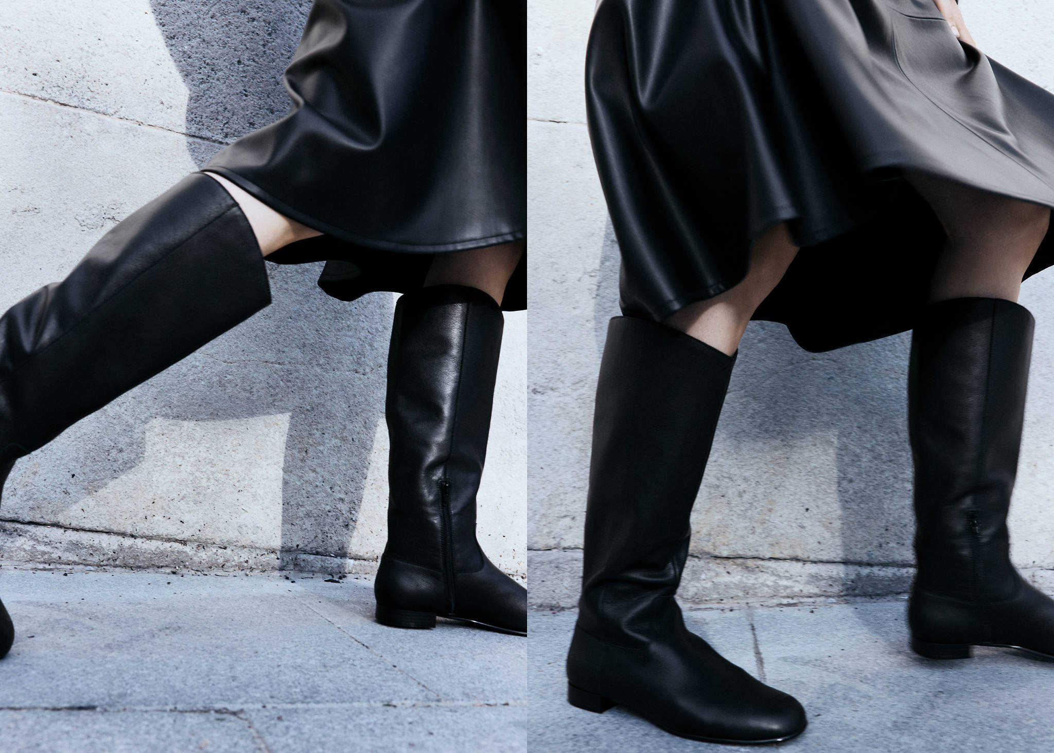 Zipper leather boots - Panoramic plane