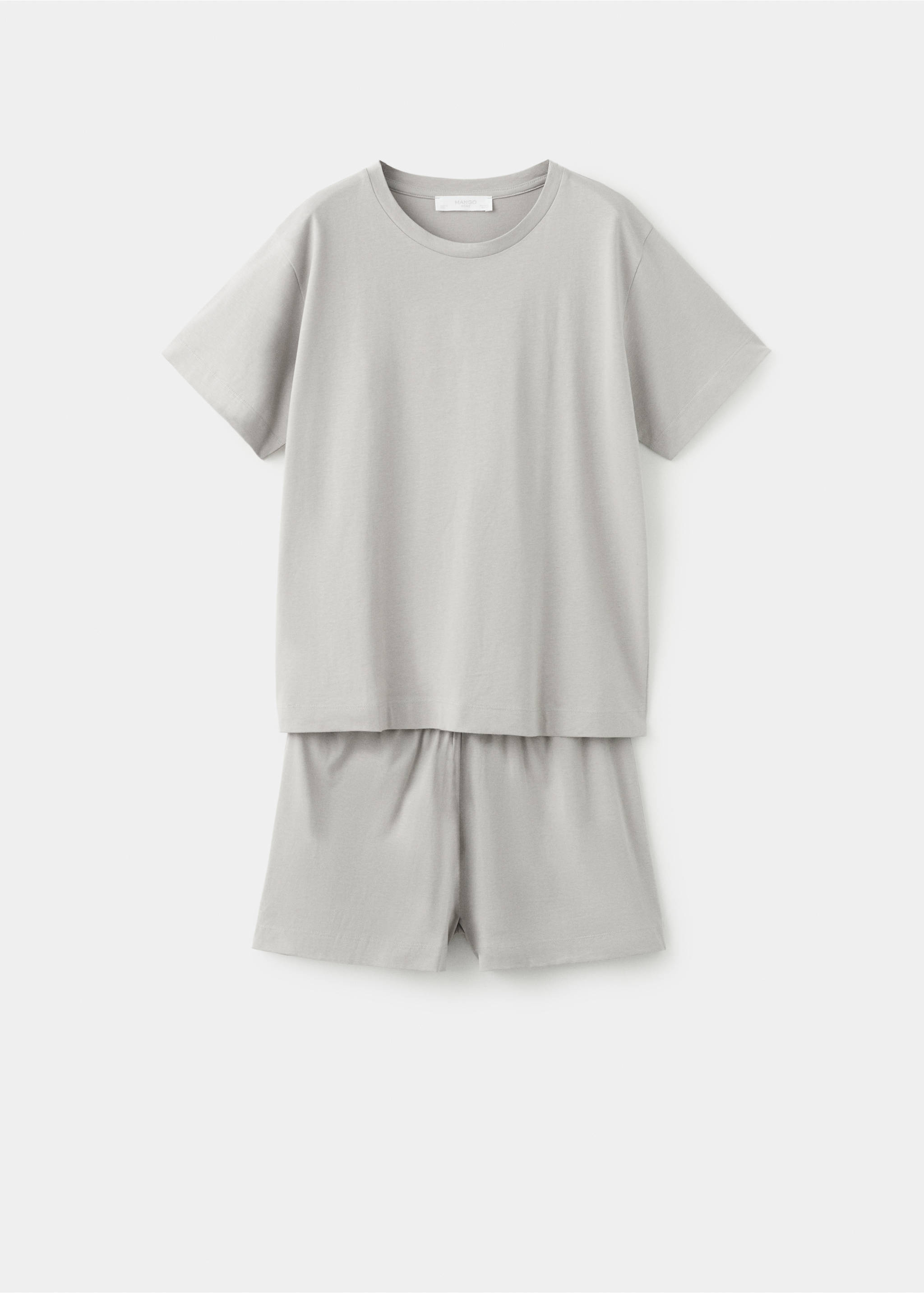 Cotton two-piece short-sleeved pyjamas - Article without model, Grey. Ref: 27061216-00.