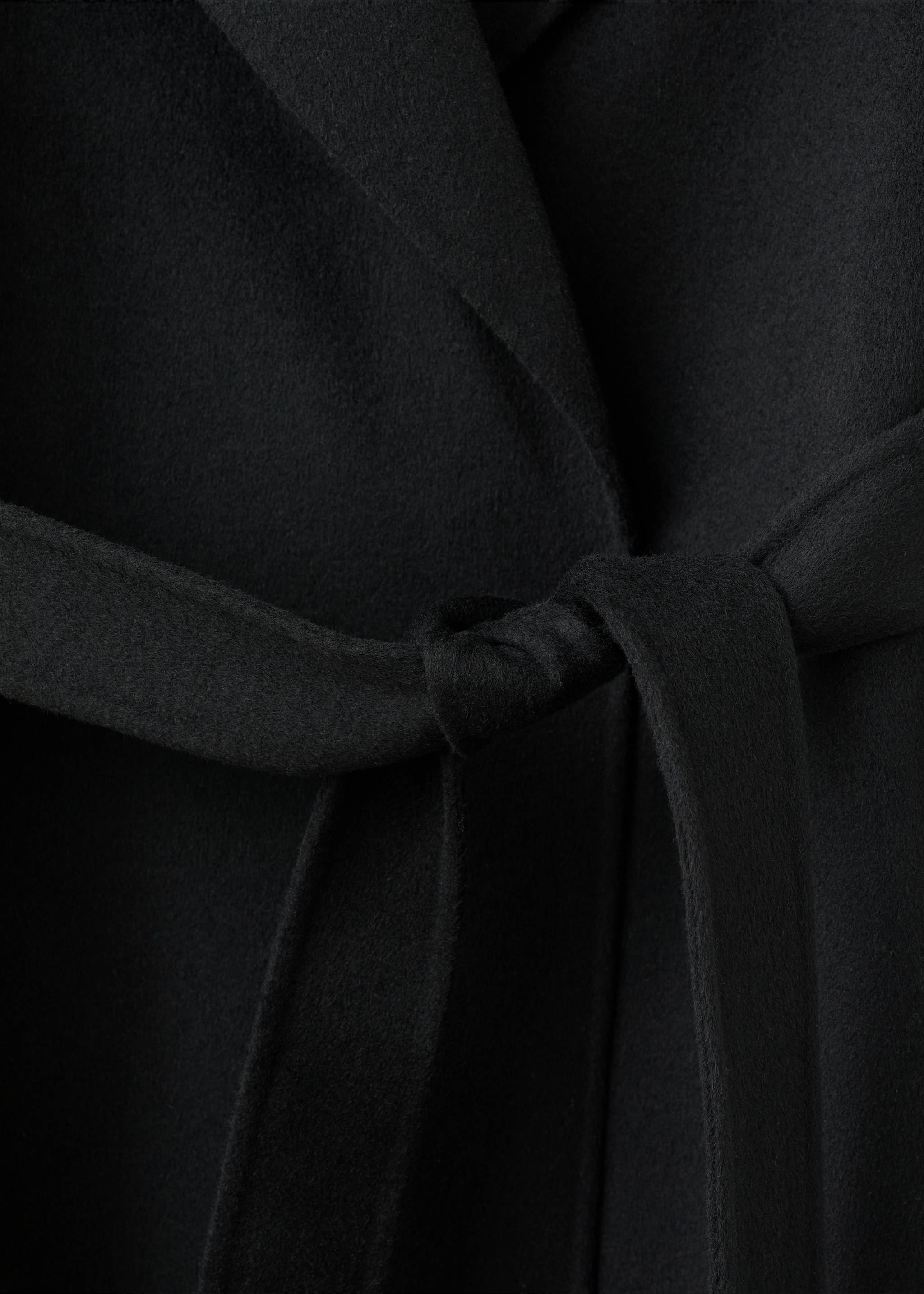 Abrigo lana handmade cinturón - Detalle del artículo 0, Negro. Ref: 27061217-00.