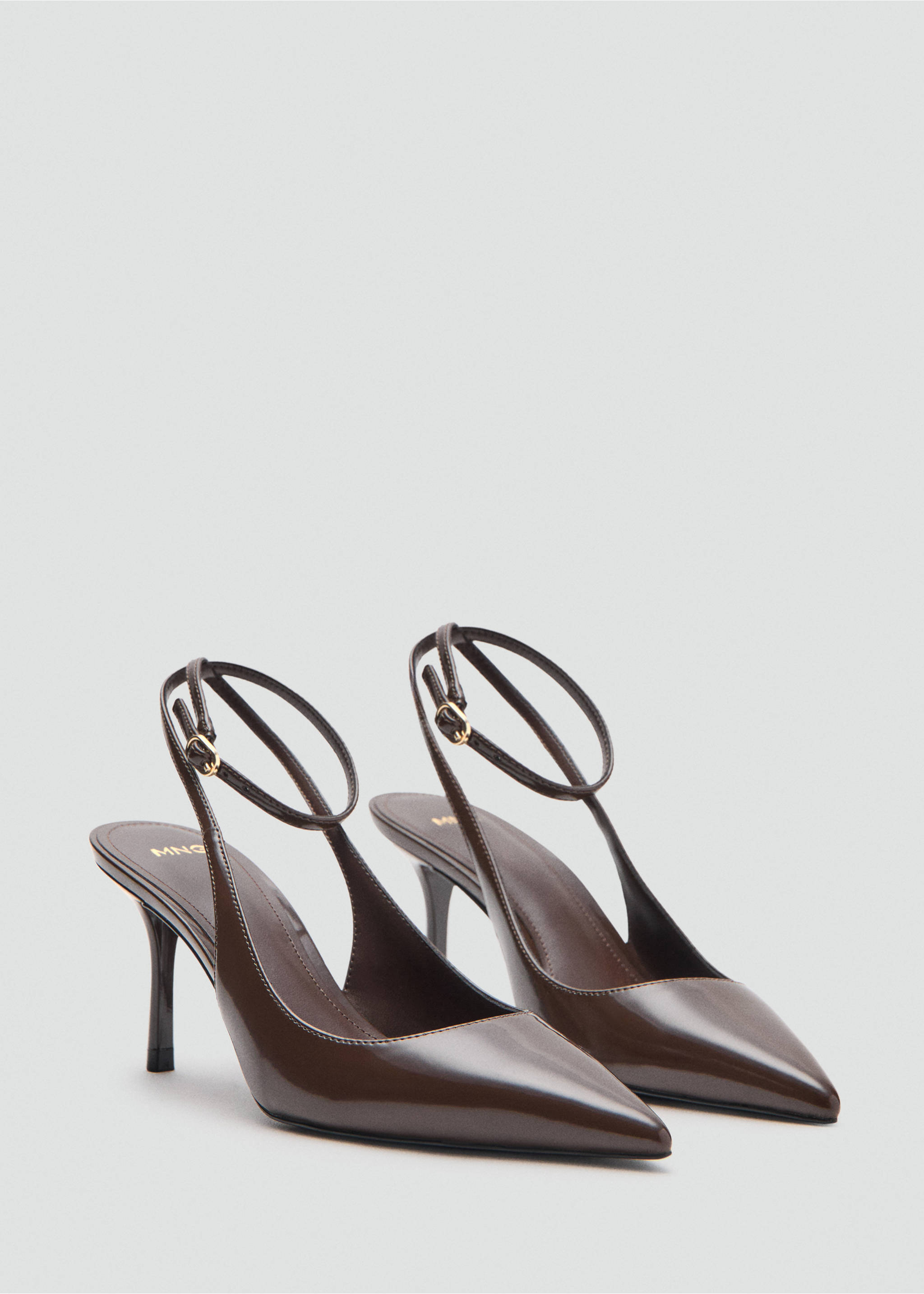 Ankle-cuff heel shoes - Medium plane, Chocolate. Ref: 27061218-00.