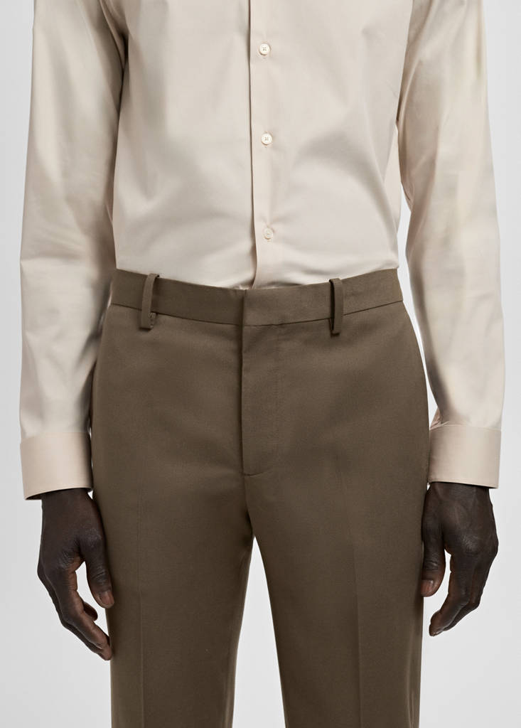 Stretch fabric super slim-fit suit trousers — Brown