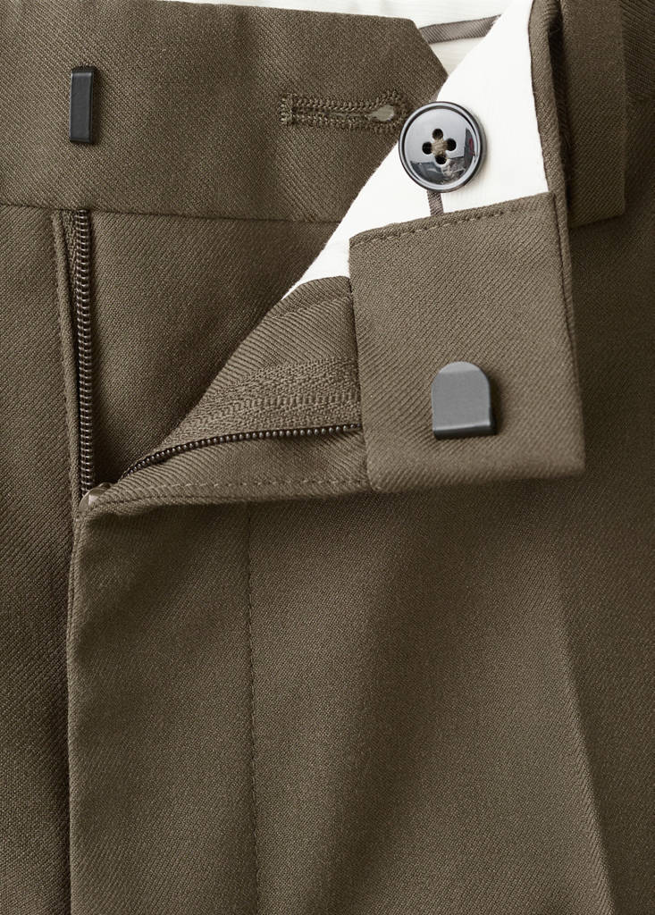 Stretch fabric super slim-fit suit trousers — Brown
