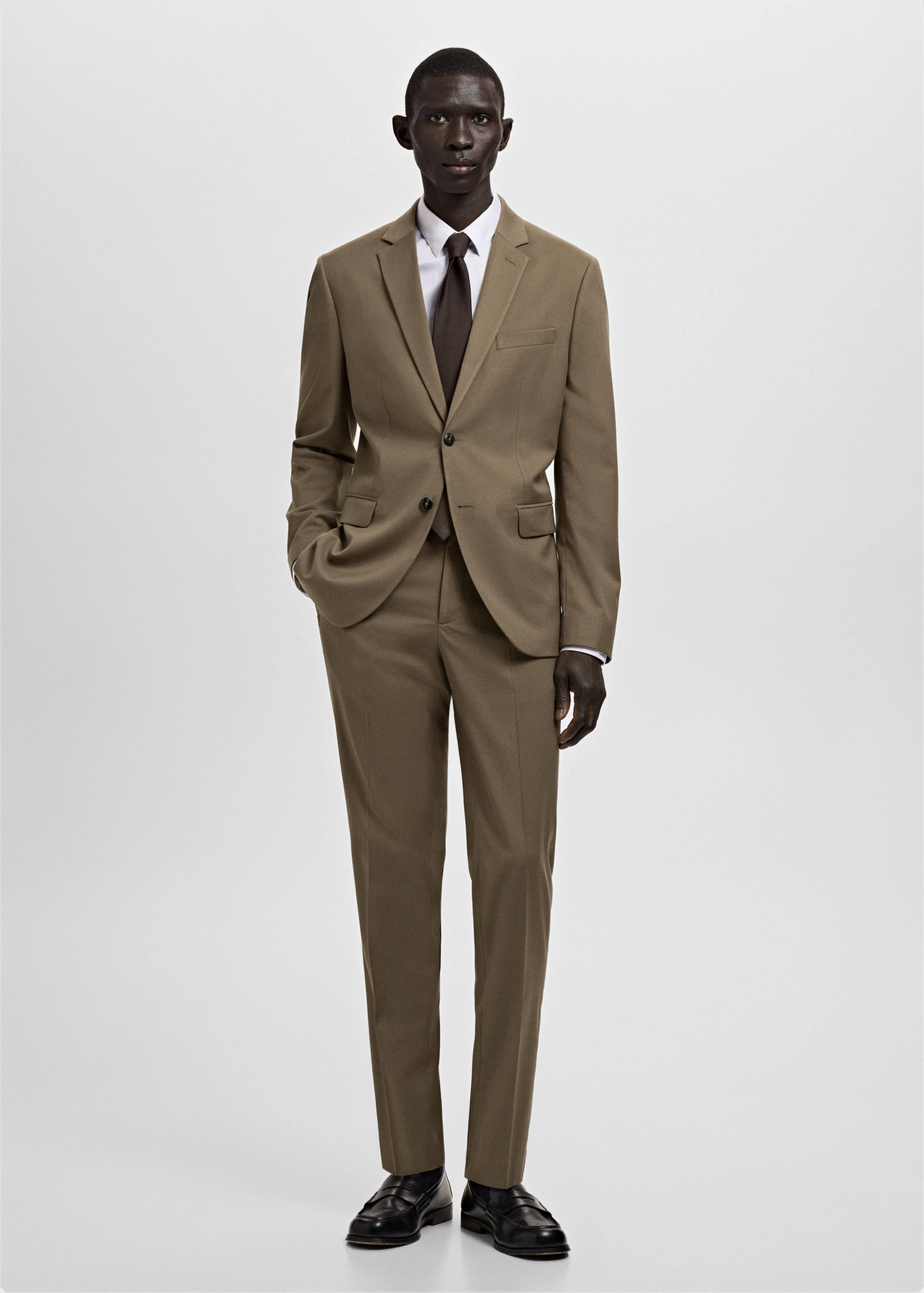 Stretch fabric super slim-fit suit trousers - General plane