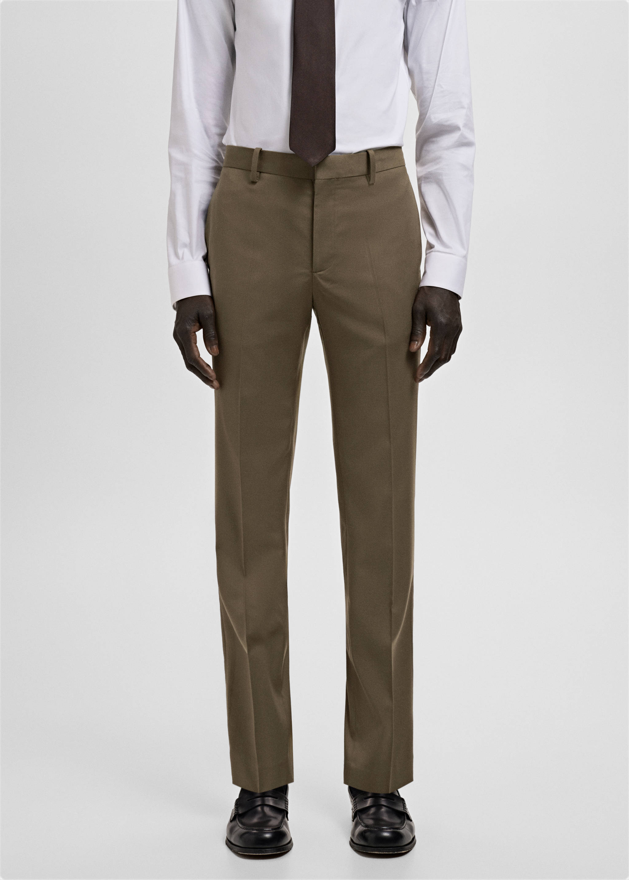 Stretch fabric super slim-fit suit trousers - Medium plane