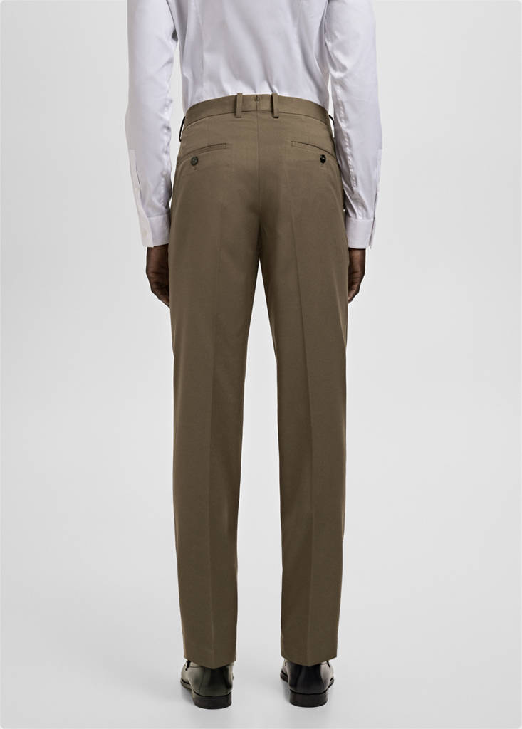 Stretch fabric super slim-fit suit trousers — Brown