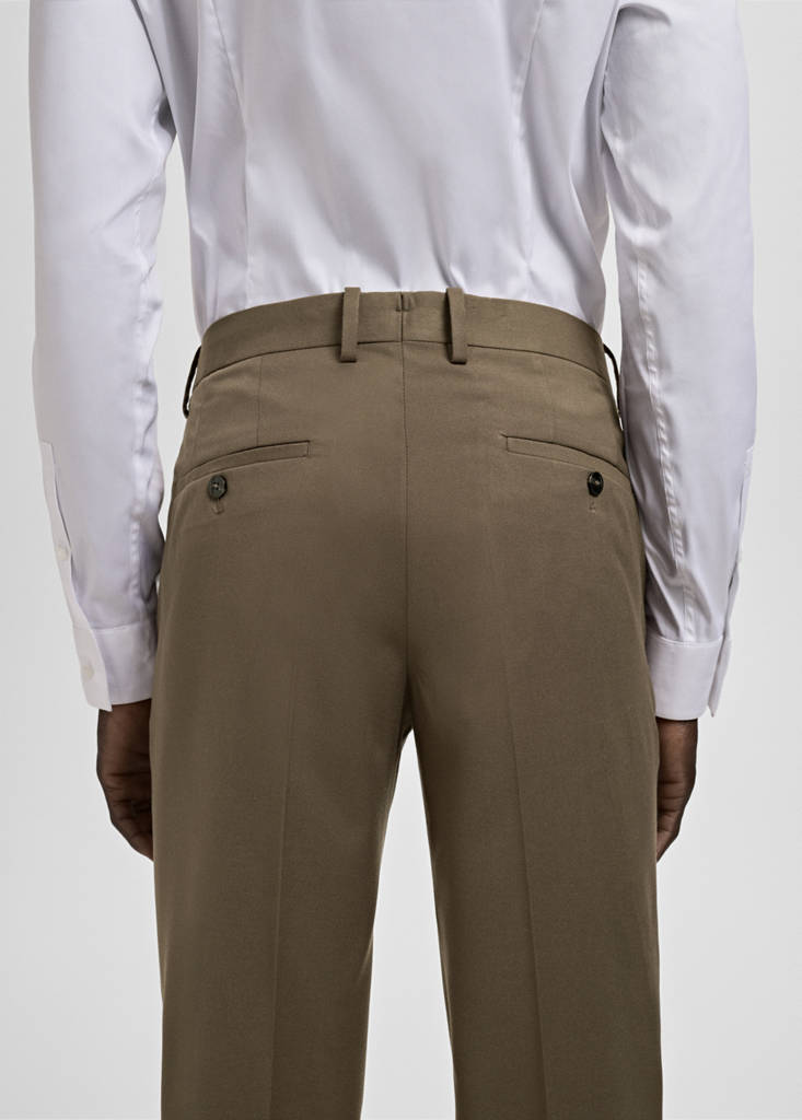 Stretch fabric super slim-fit suit trousers — Brown