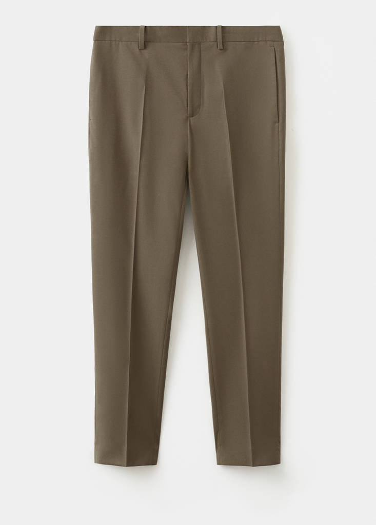 Stretch fabric super slim-fit suit trousers — Brown