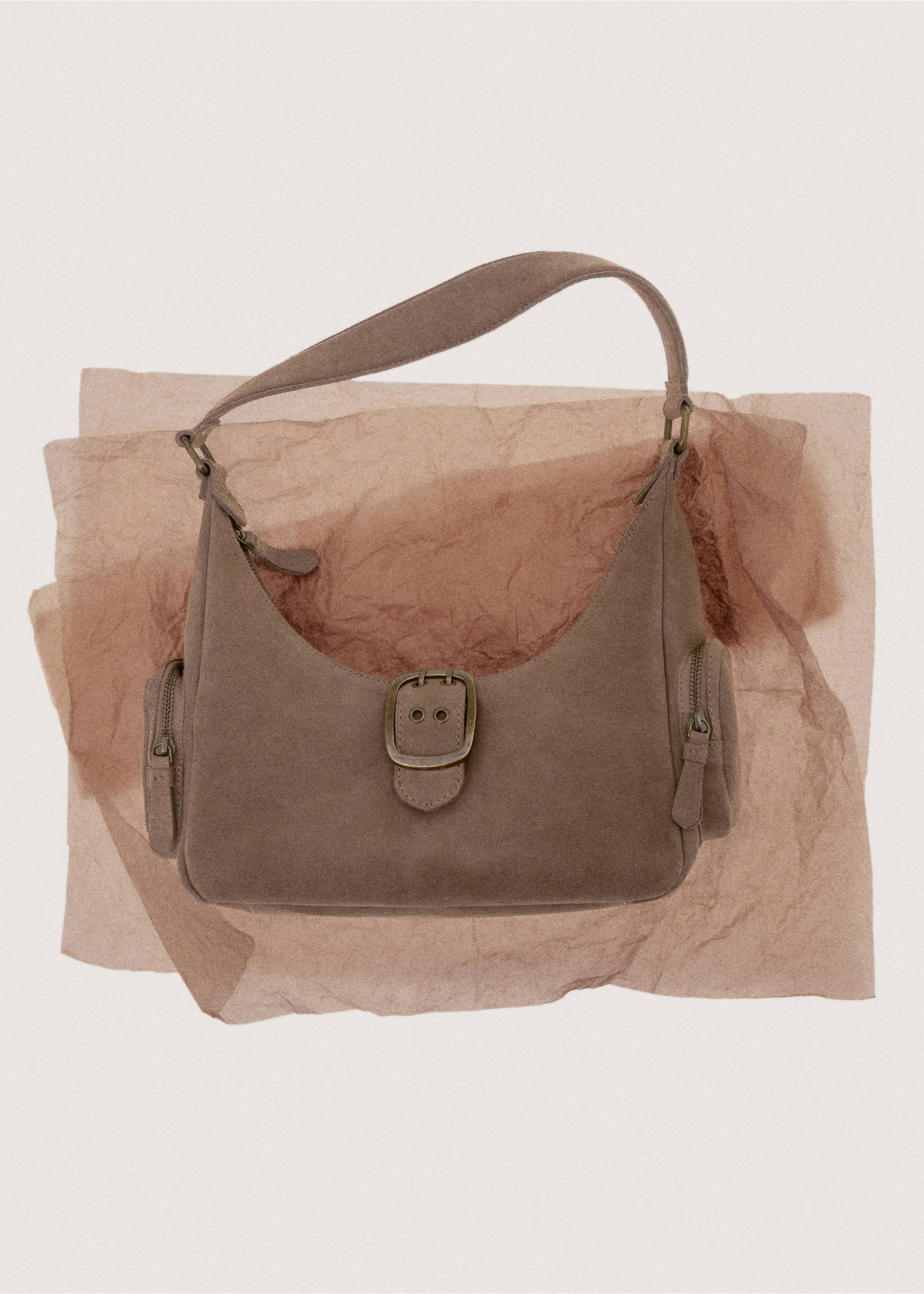 Buckle leather bag - Details of the article 7, Medium Brown. Ref: 27061220-00.