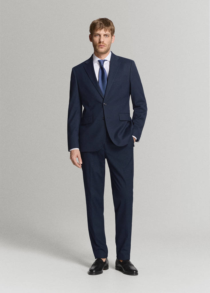 Milan slim-fit suit jacket — Dark Navy