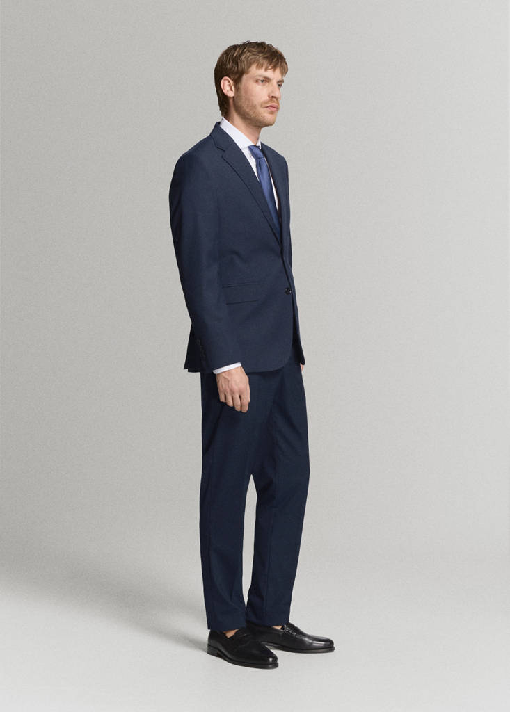 Milan slim-fit suit jacket — Dark Navy