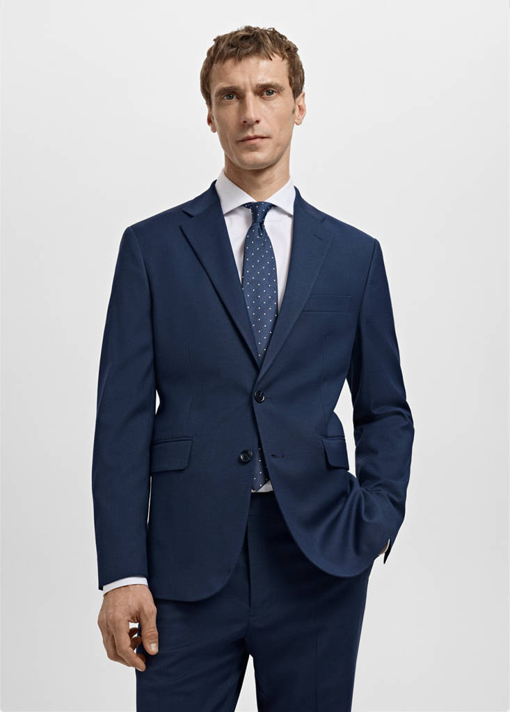 Milan slim-fit suit jacket — Dark Navy
