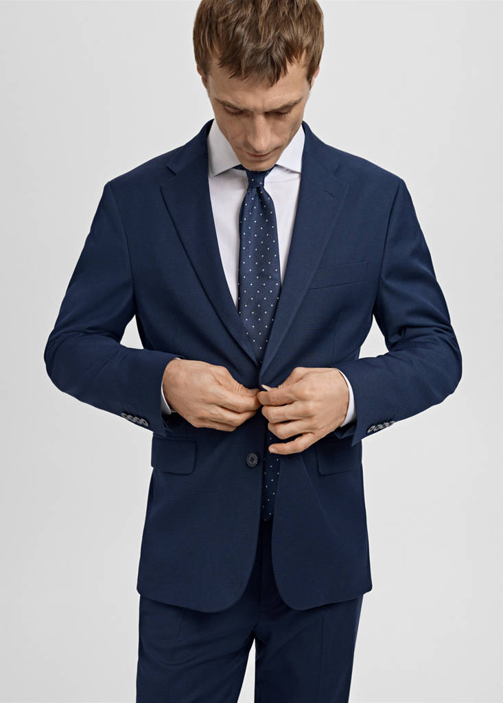 Milan slim-fit suit jacket — Dark Navy