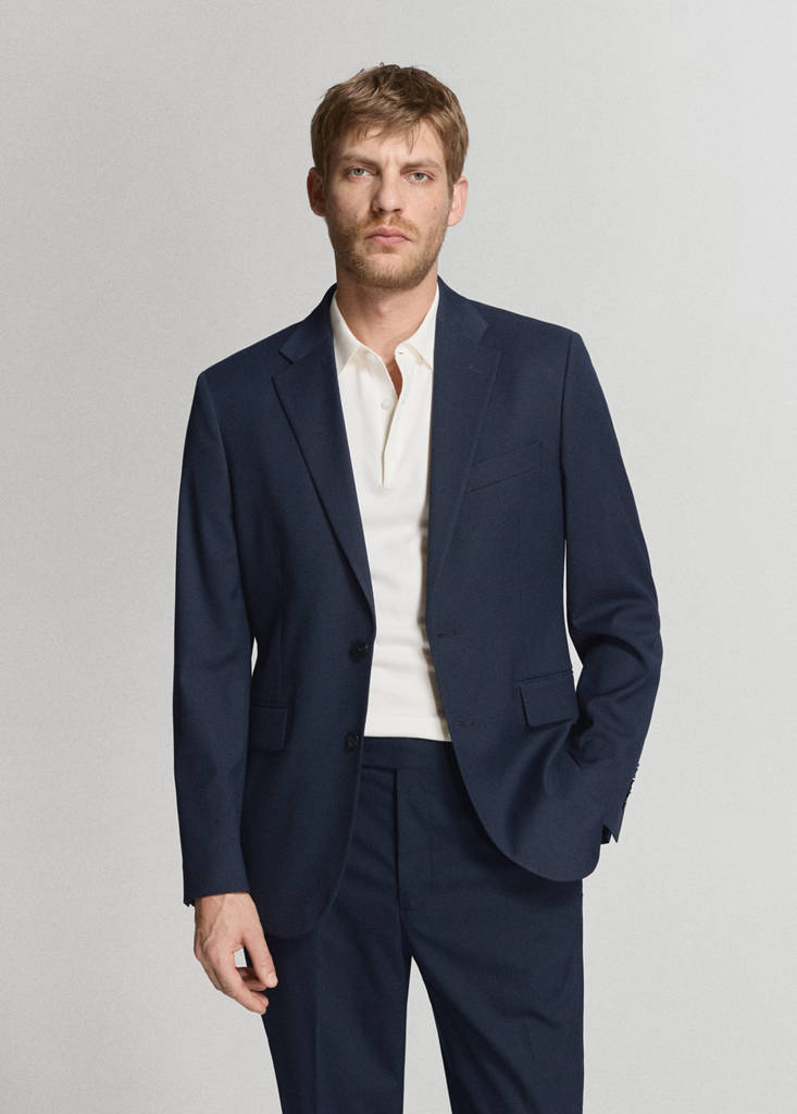 Milan slim-fit suit jacket — Dark Navy