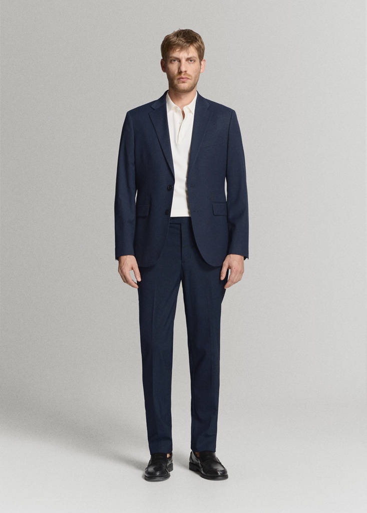 Milan slim-fit suit jacket — Dark Navy