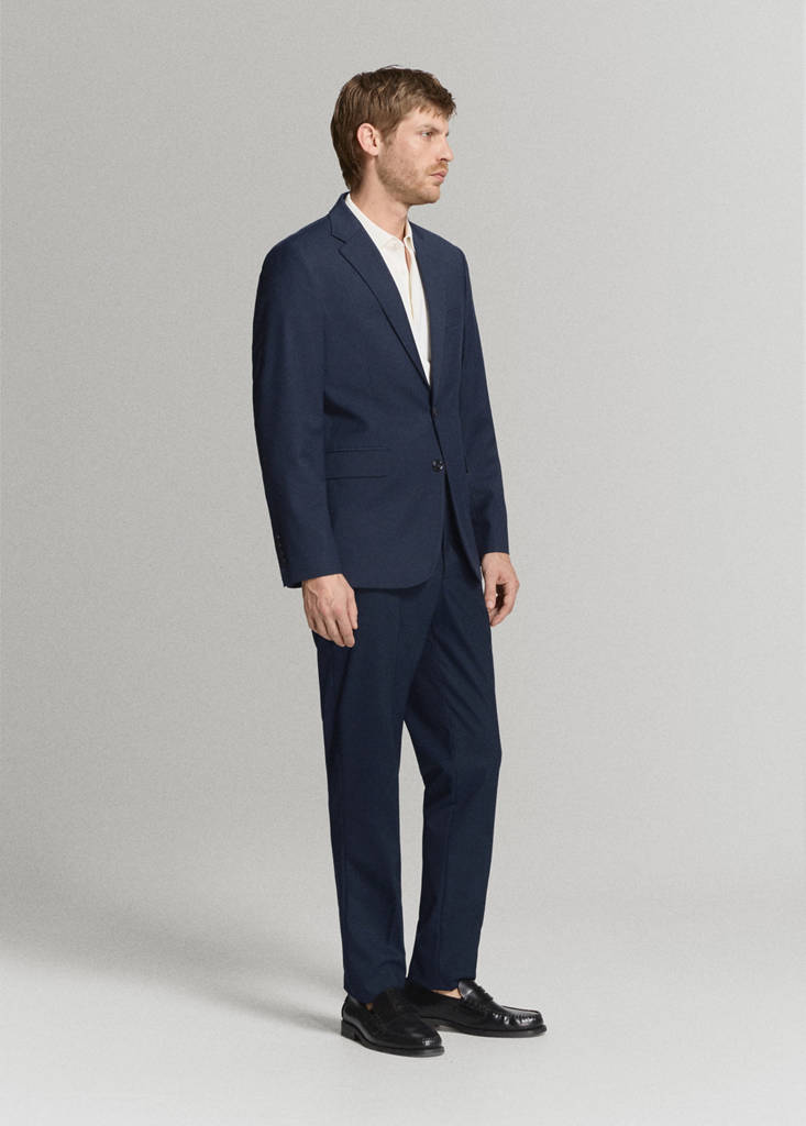 Milan slim-fit suit jacket — Dark Navy