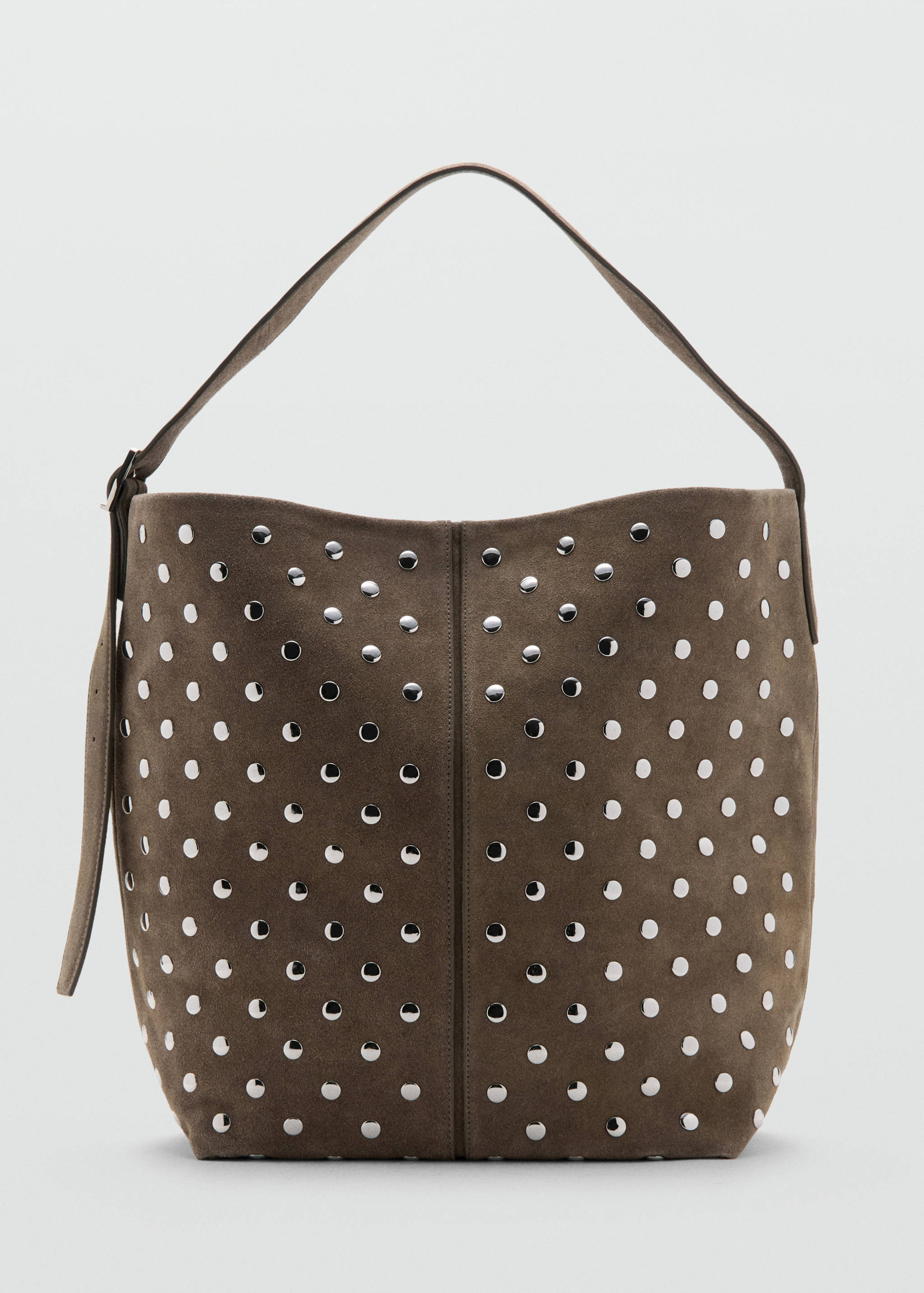 Suede bucket bag with studs - Article without model