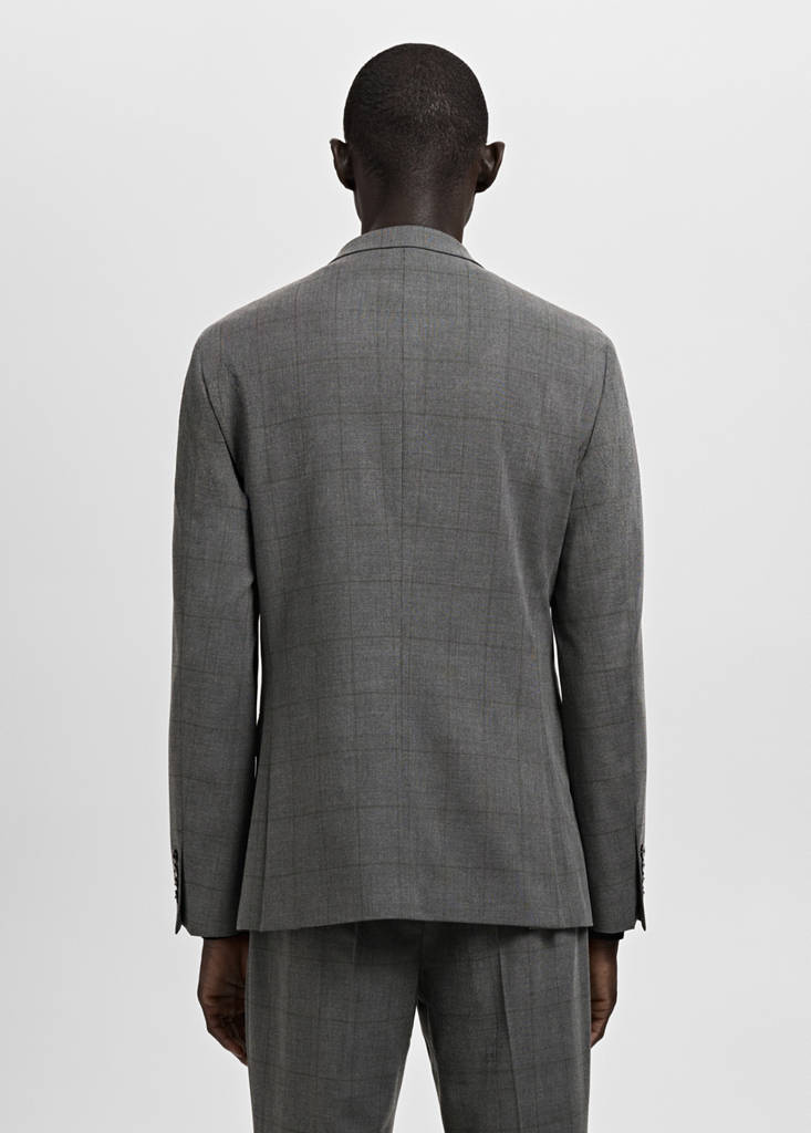 Super slim-fit suit jacket in stretch fabric — Medium Heather Grey